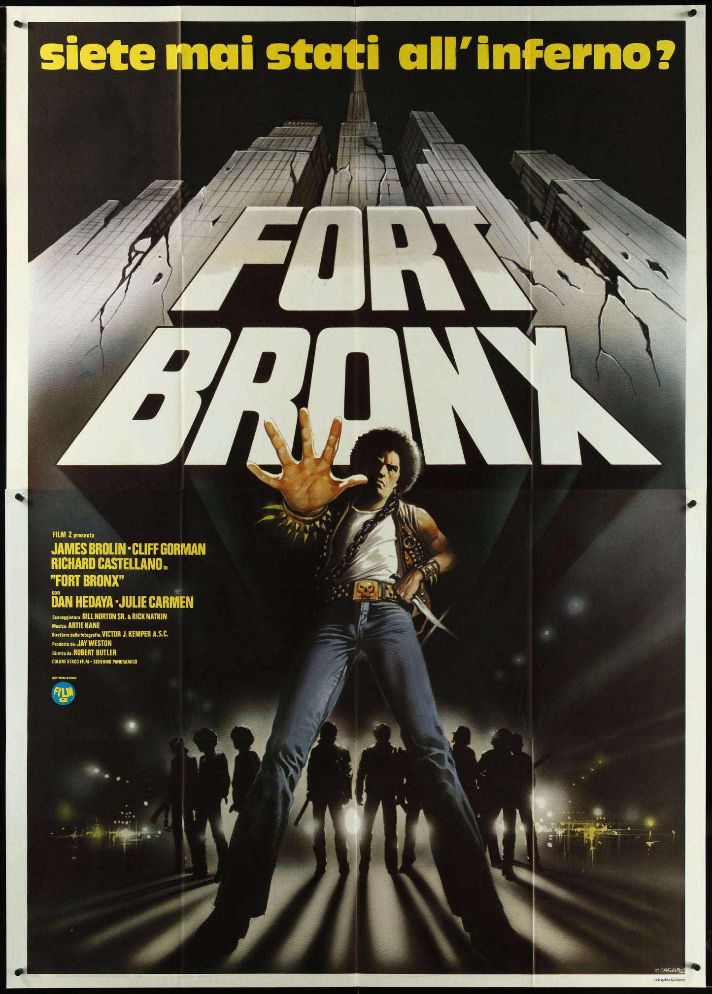 Fort Bronx (1981) Original Italian Two Panel Movie Poster