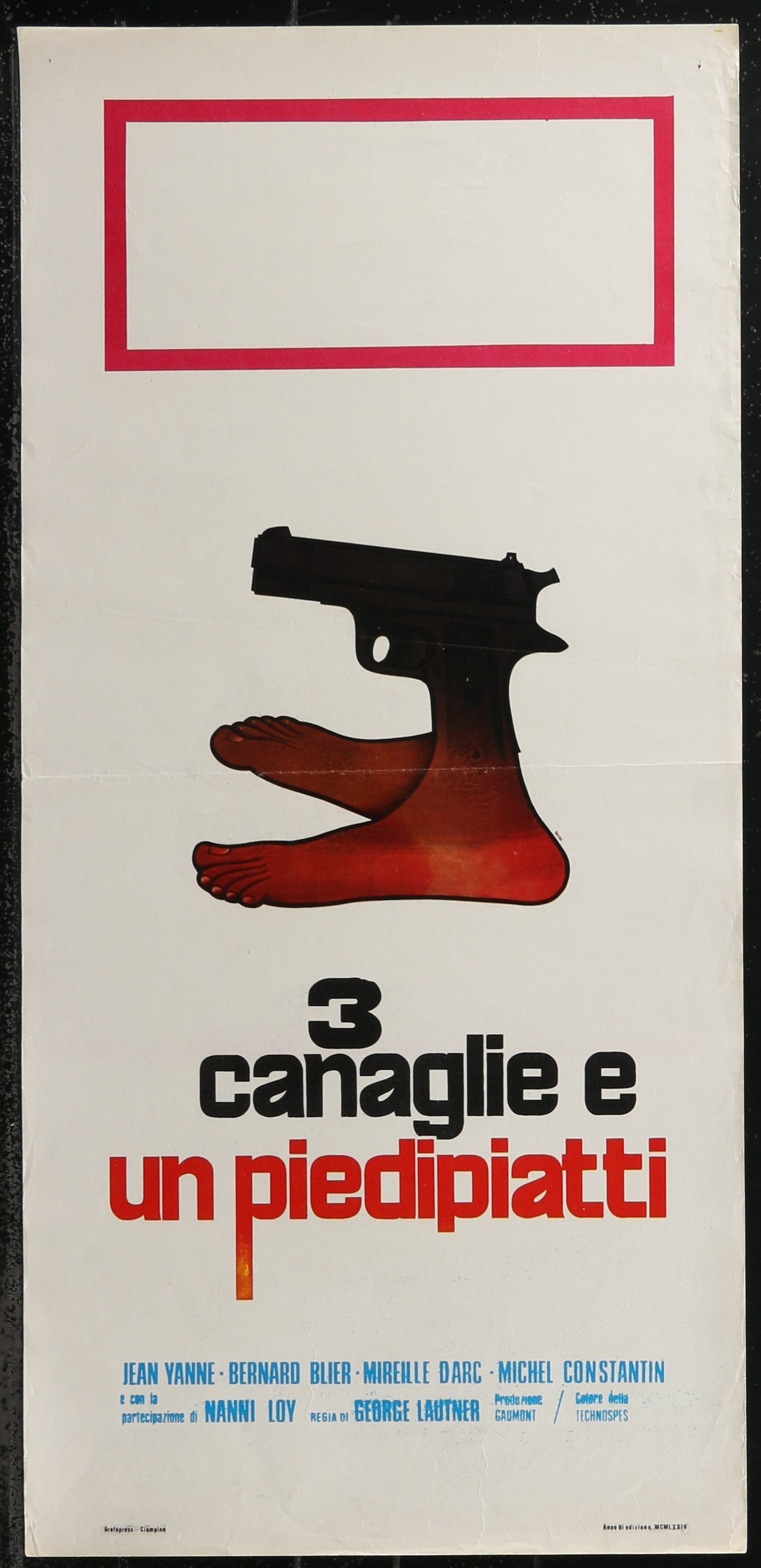 3 Canaglie e un Piedipiatti (1971) Original Italian Locandina Movie Poster 34 x 70 cm