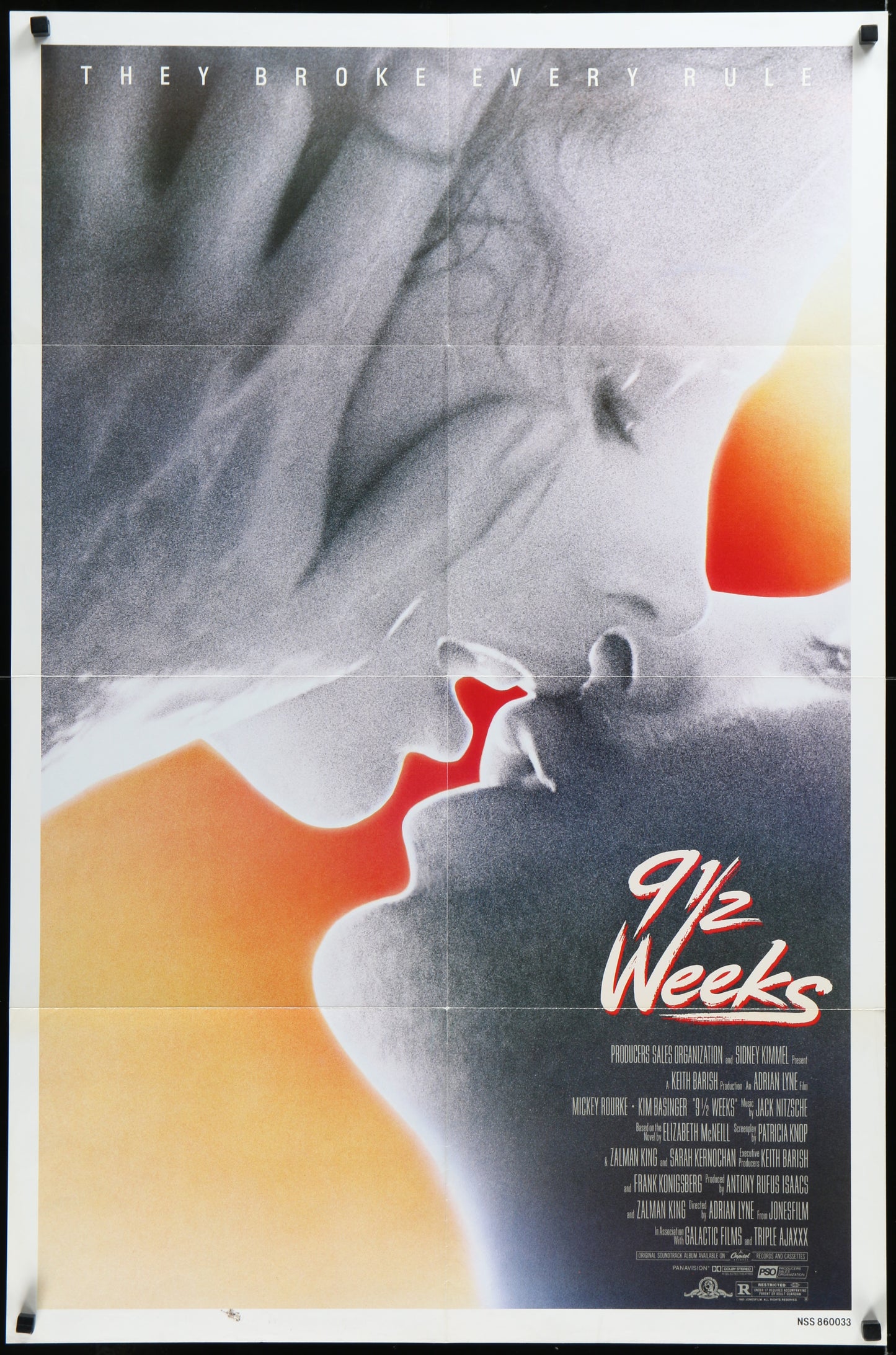 9 1/2 Weeks (1986) Original US One Sheet Movie Poster