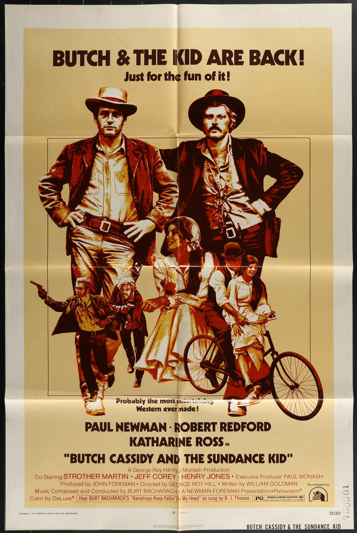 Butch Cassidy and the Sundance Kid (1973 RR) US One Sheet Poster