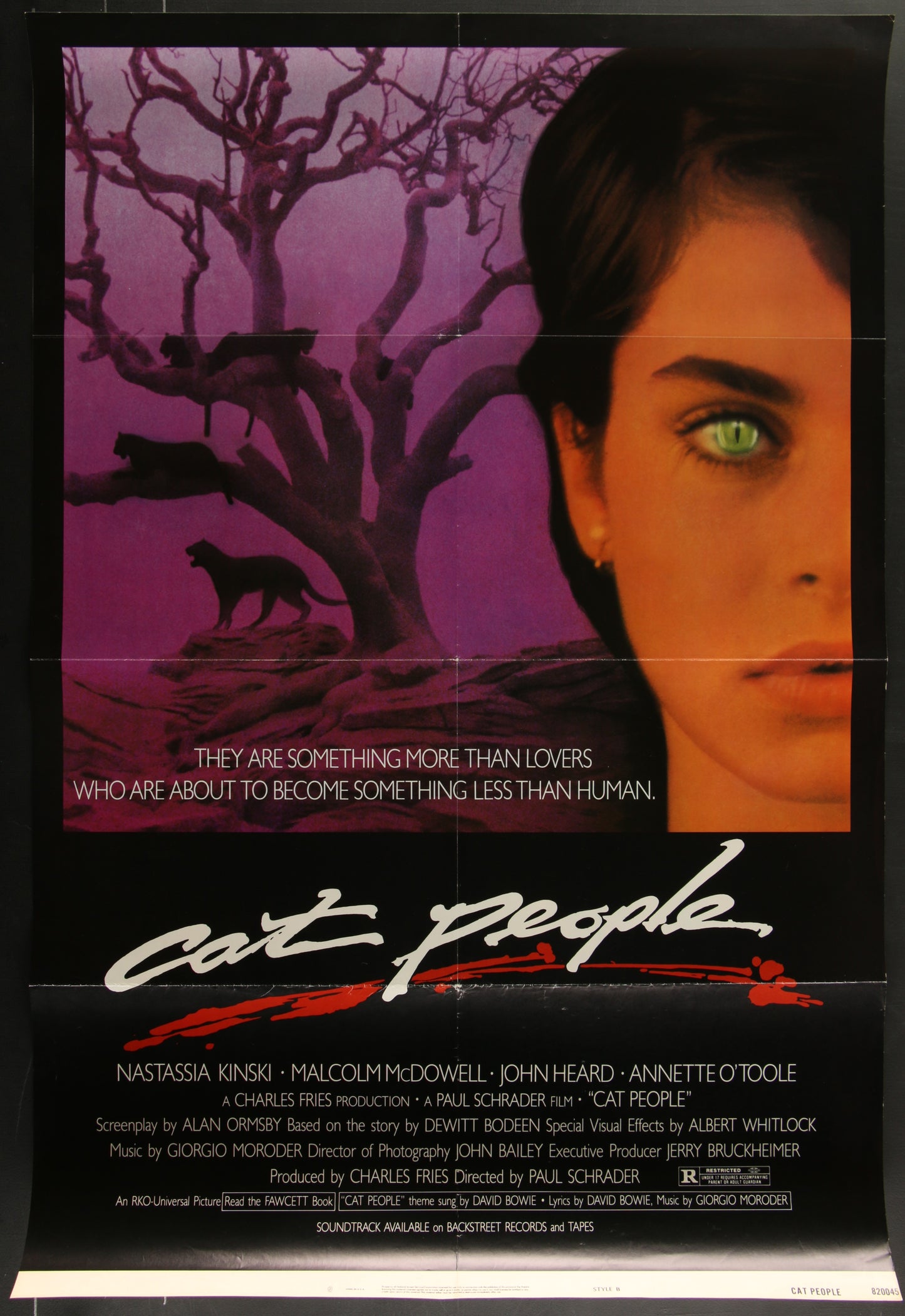 Cat People (1982) Original US One Sheet Movie Poster - Purple Style