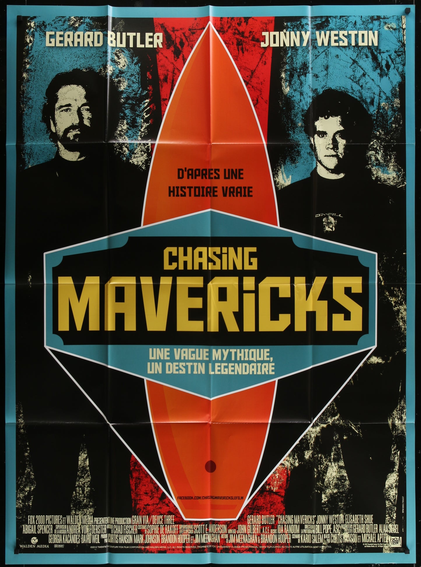 Chasing Mavericks (2012) Original French Grande Movie Poster 118 x 160 cm