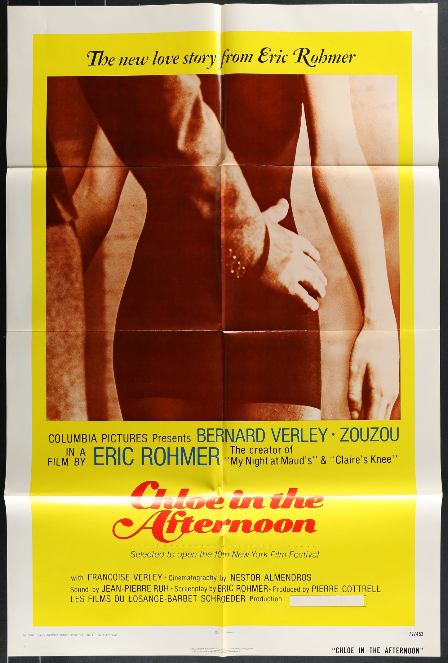 Movie poster for 'Child in the Afternoon' with a close-up of two hands holding each other.