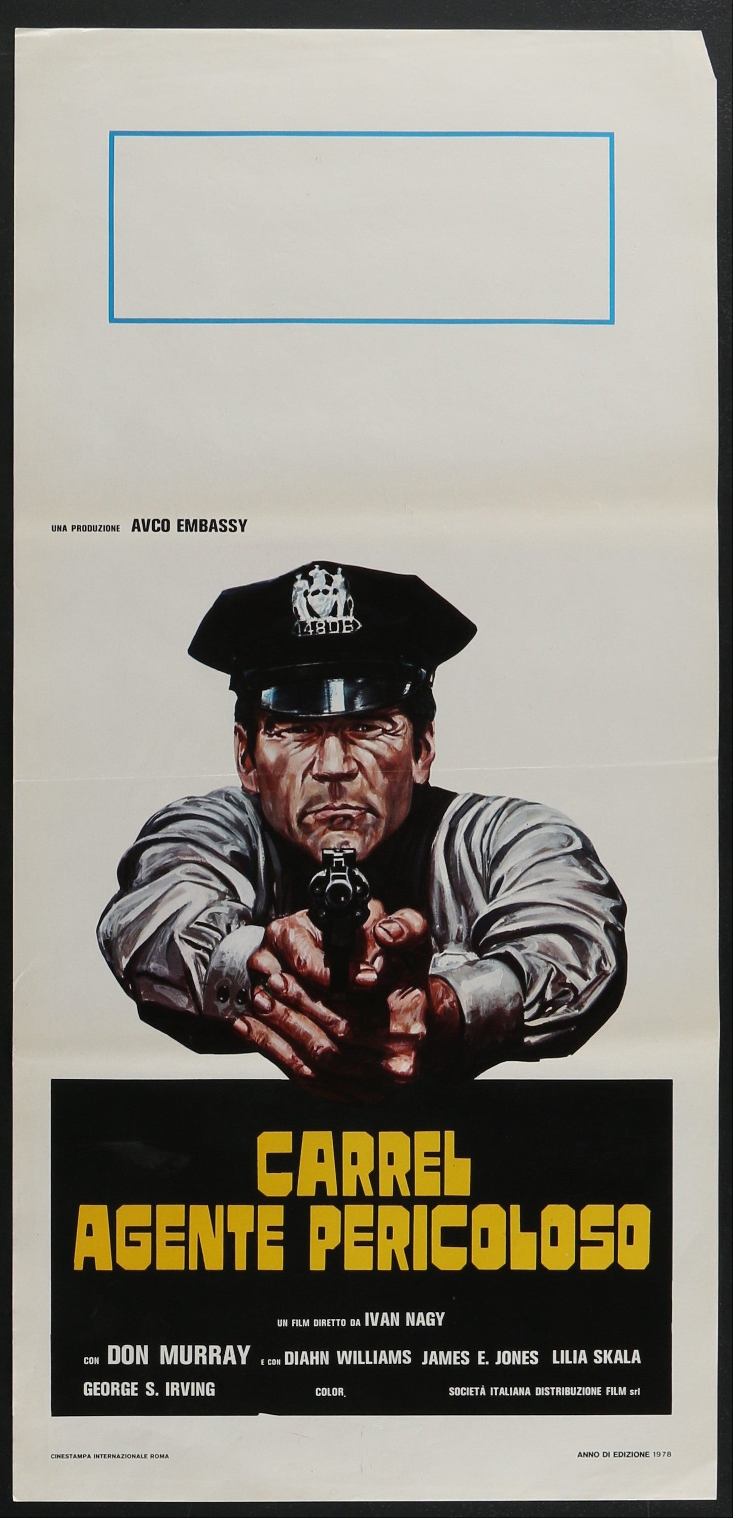 Deadly Hero (1976) Original Italian Locandina Movie Poster