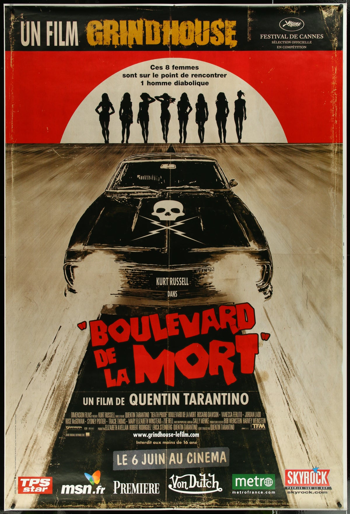 Death Proof (2007) Original Unfolded French One Panel Movie Poster