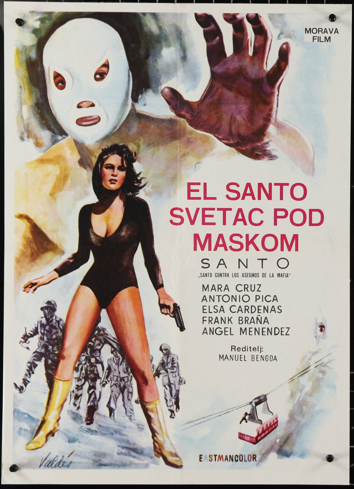 El Santo Svetac Pod Maskom - Santo vs. Los Asesinos De Le Mafia (1970) Original Yugoslav Movie Poster