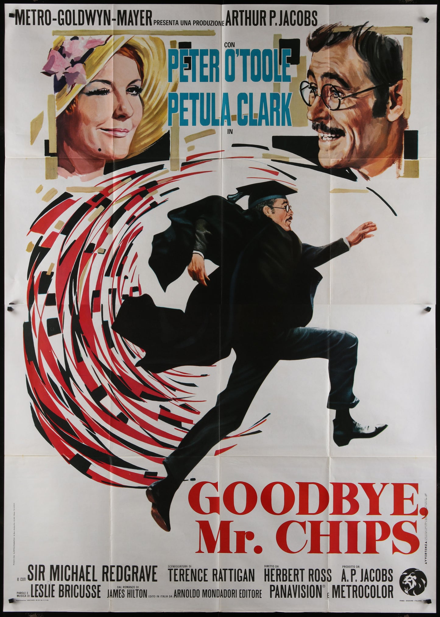 Goodbye, Mr. Chips (1969) Original Italian Two-Panel Movie Poster 55 x 78