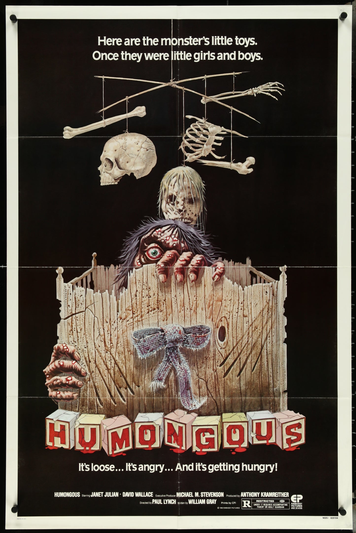 Humongous (1982) Original US One Sheet Movie Poster 27 x 41