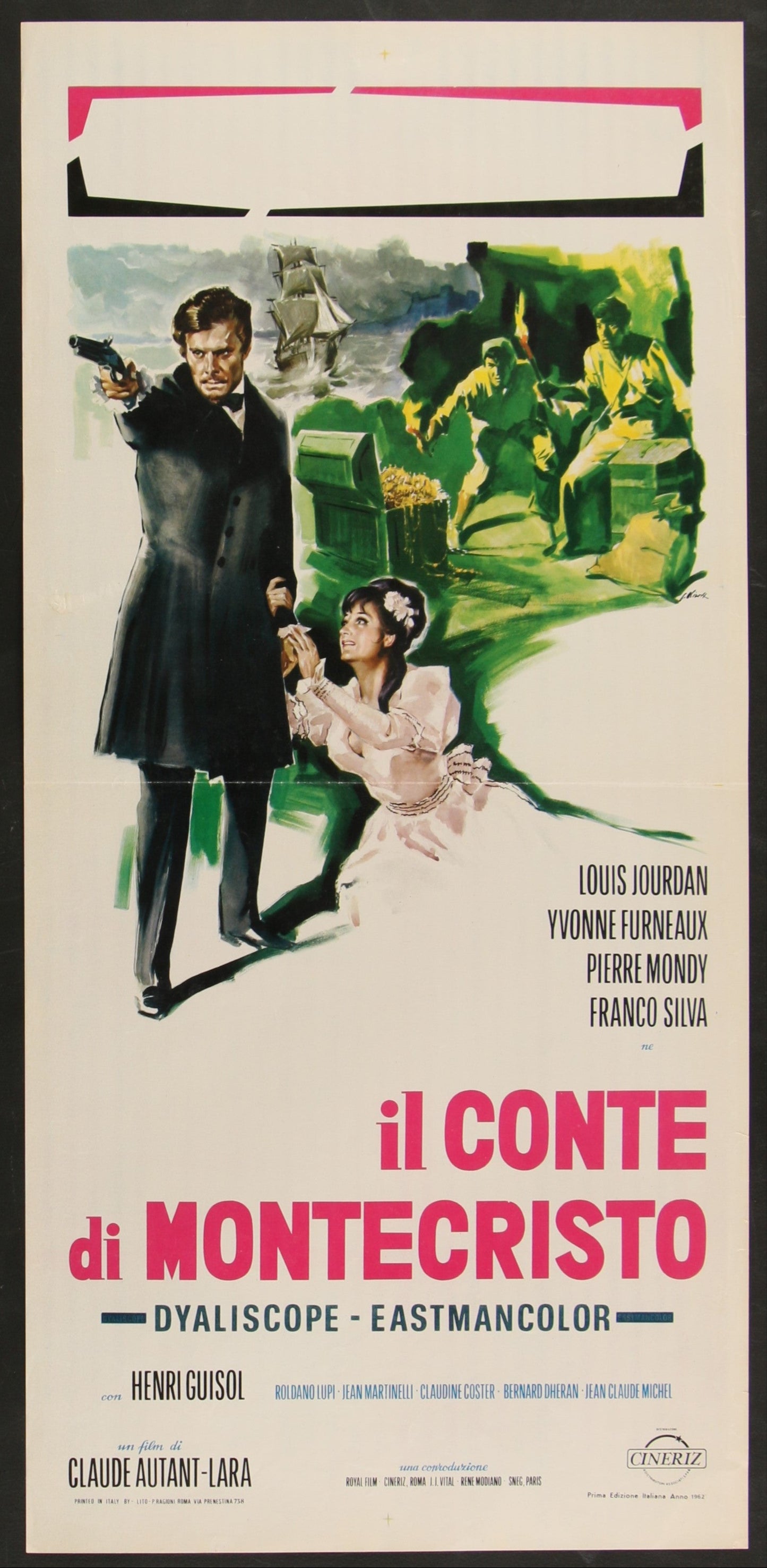 The Count Of Monte Cristo (1962) Original Italian Locandina Movie Poster