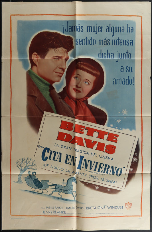 Winter Meeting (1948) Original Spanish Language One Sheet Movie Poster
