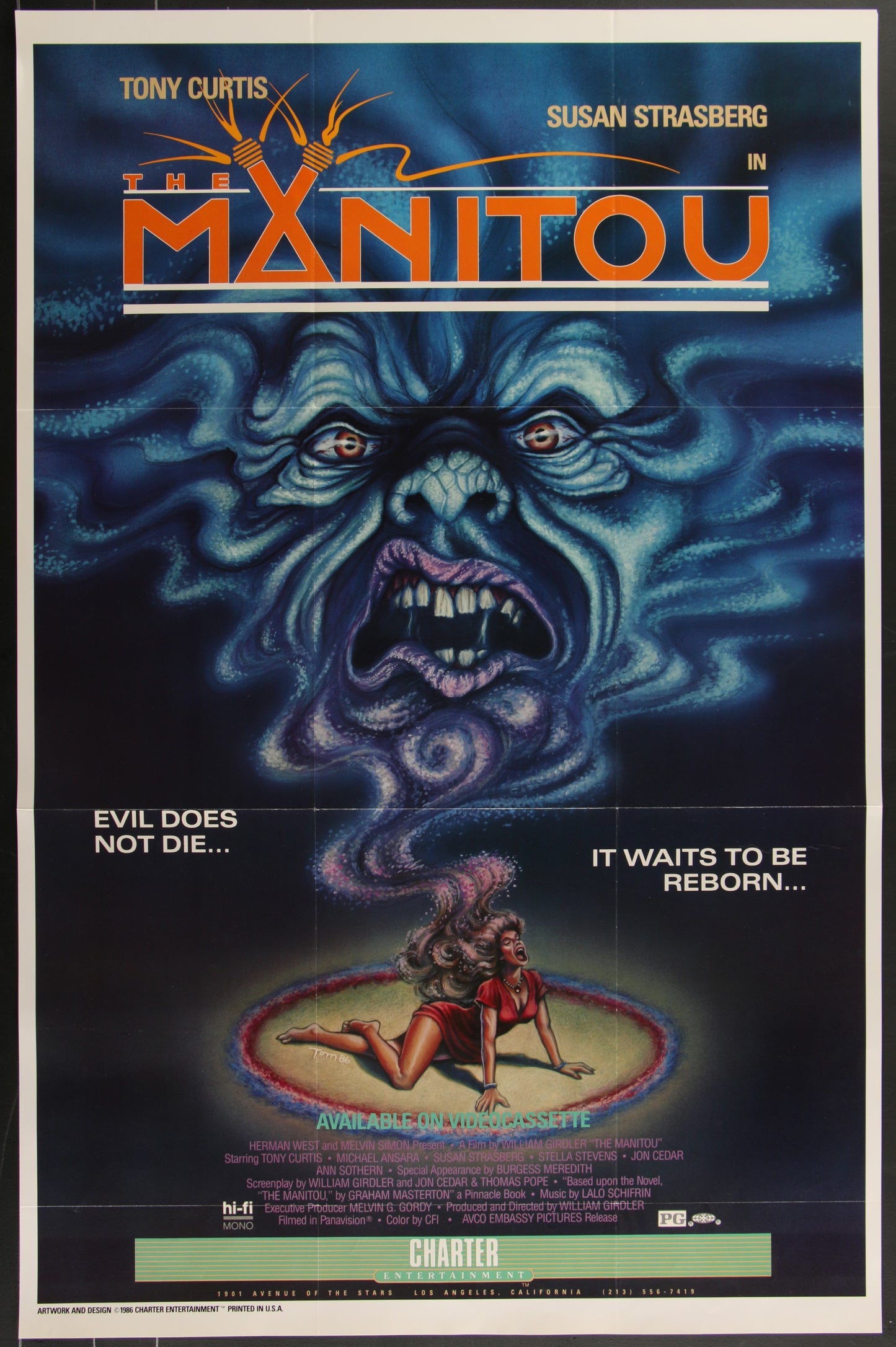 The Manitou (1986 RR) Original US Video Store Poster