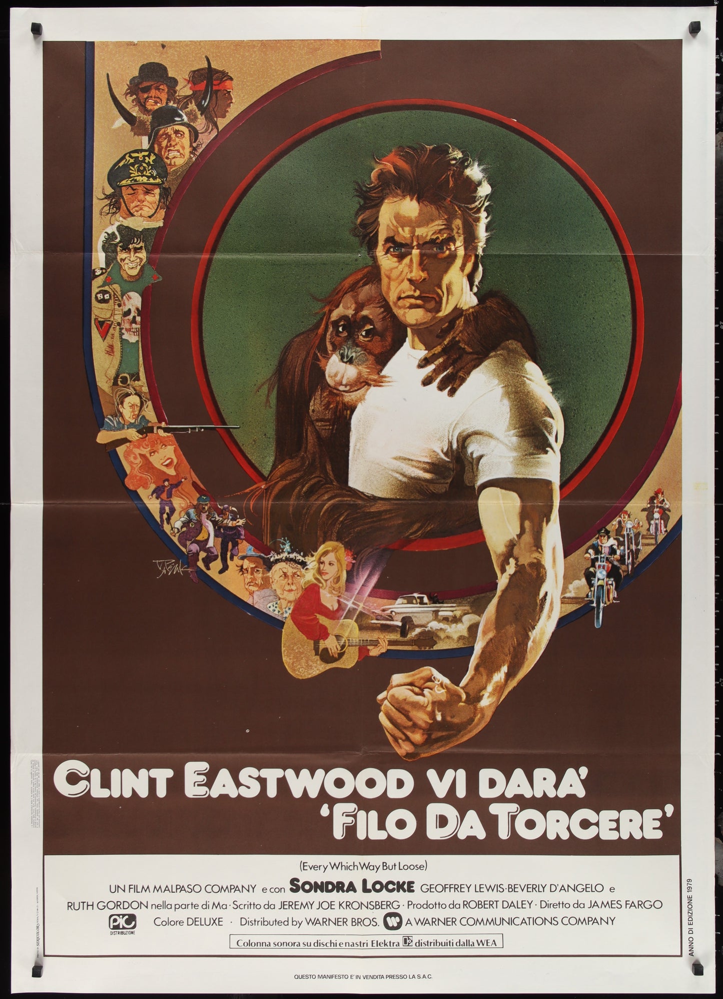 Every Which Way But Loose (1979) Original Italian One Panel Movie Poster