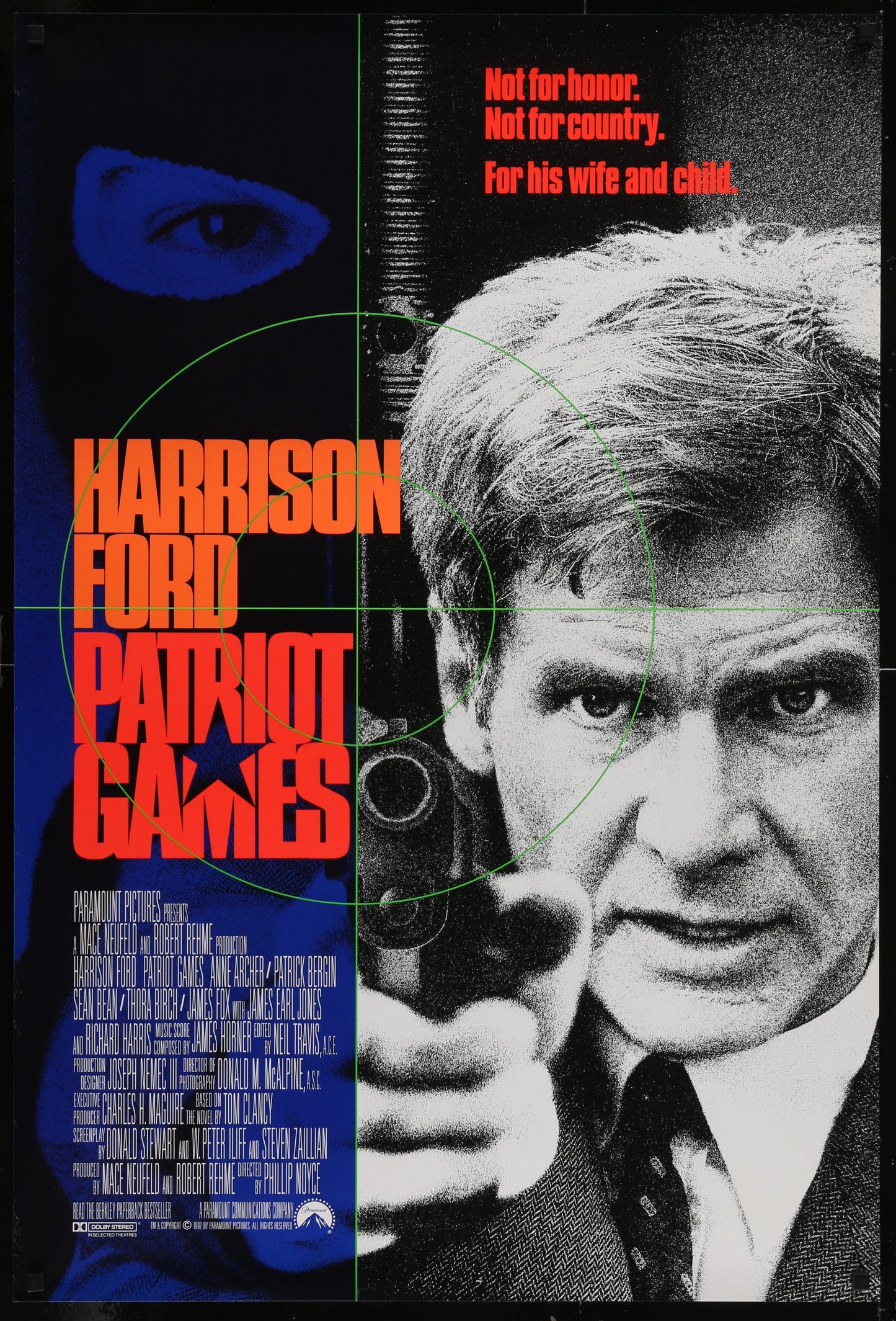 Patriot Games (1992) Original US One Sheet Movie Poster