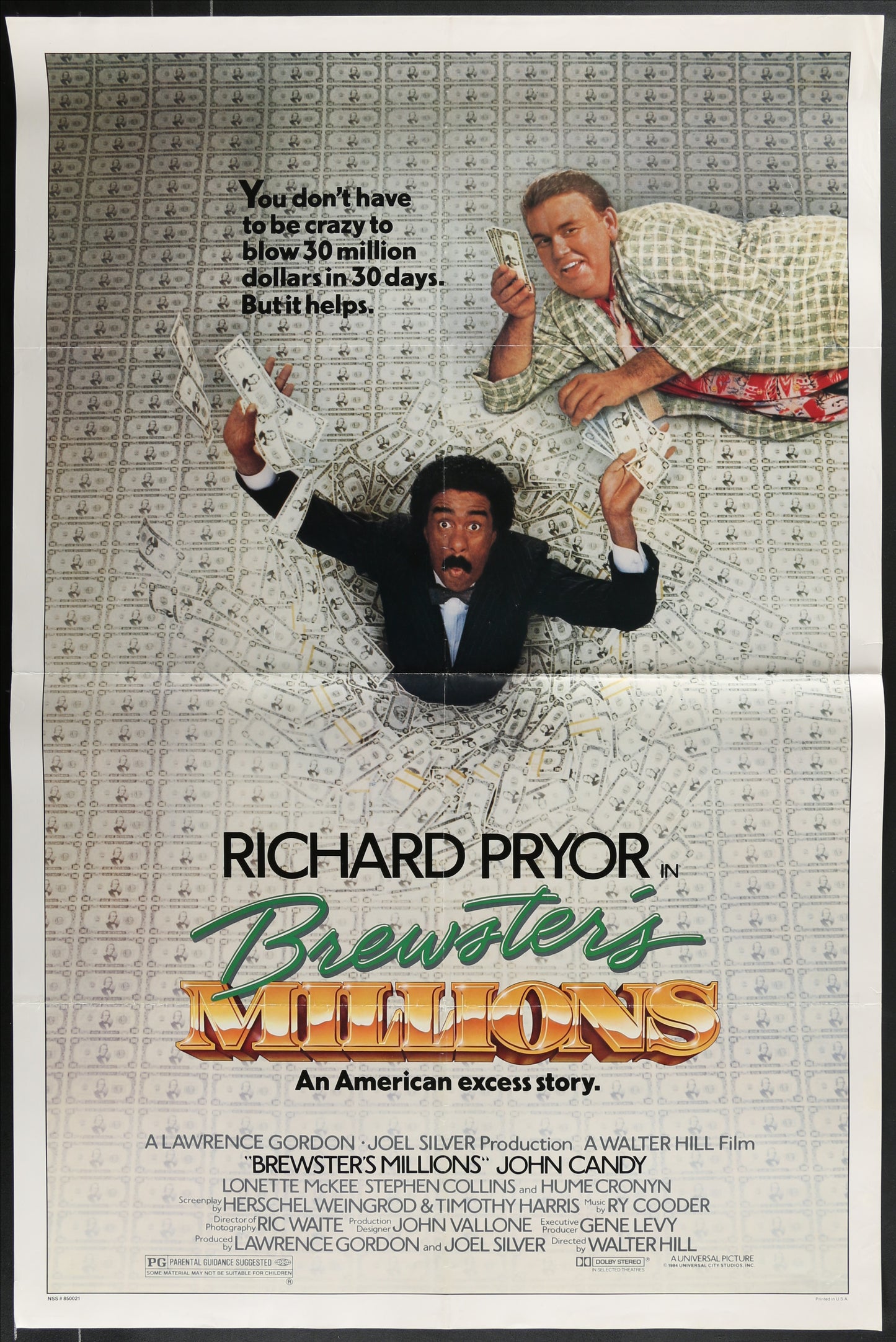 Brewster's Millions (1985) Original US One Sheet Movie Poster