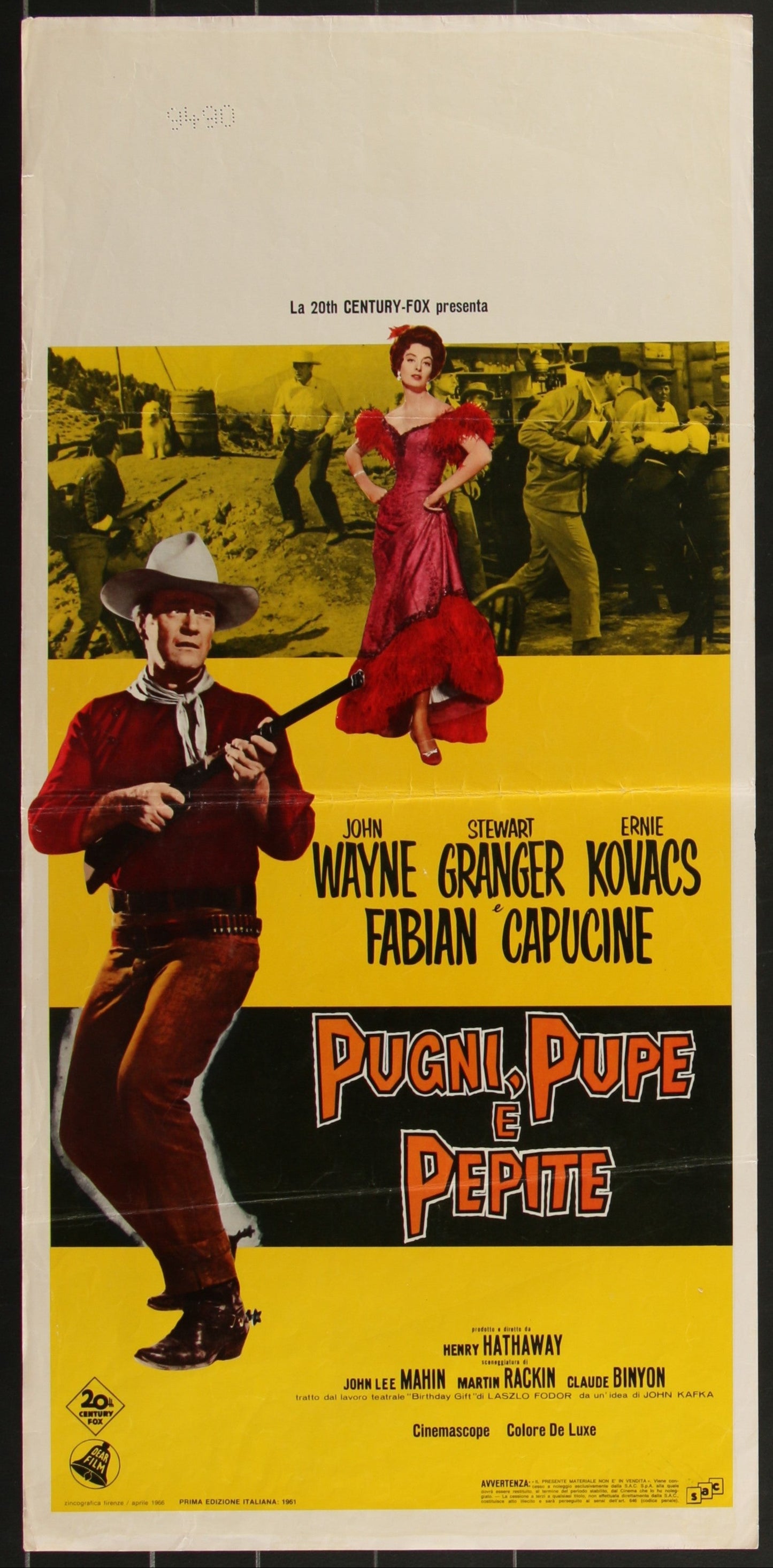 North To Alaska (1966 RR) Original Italian Locandina Movie Poster