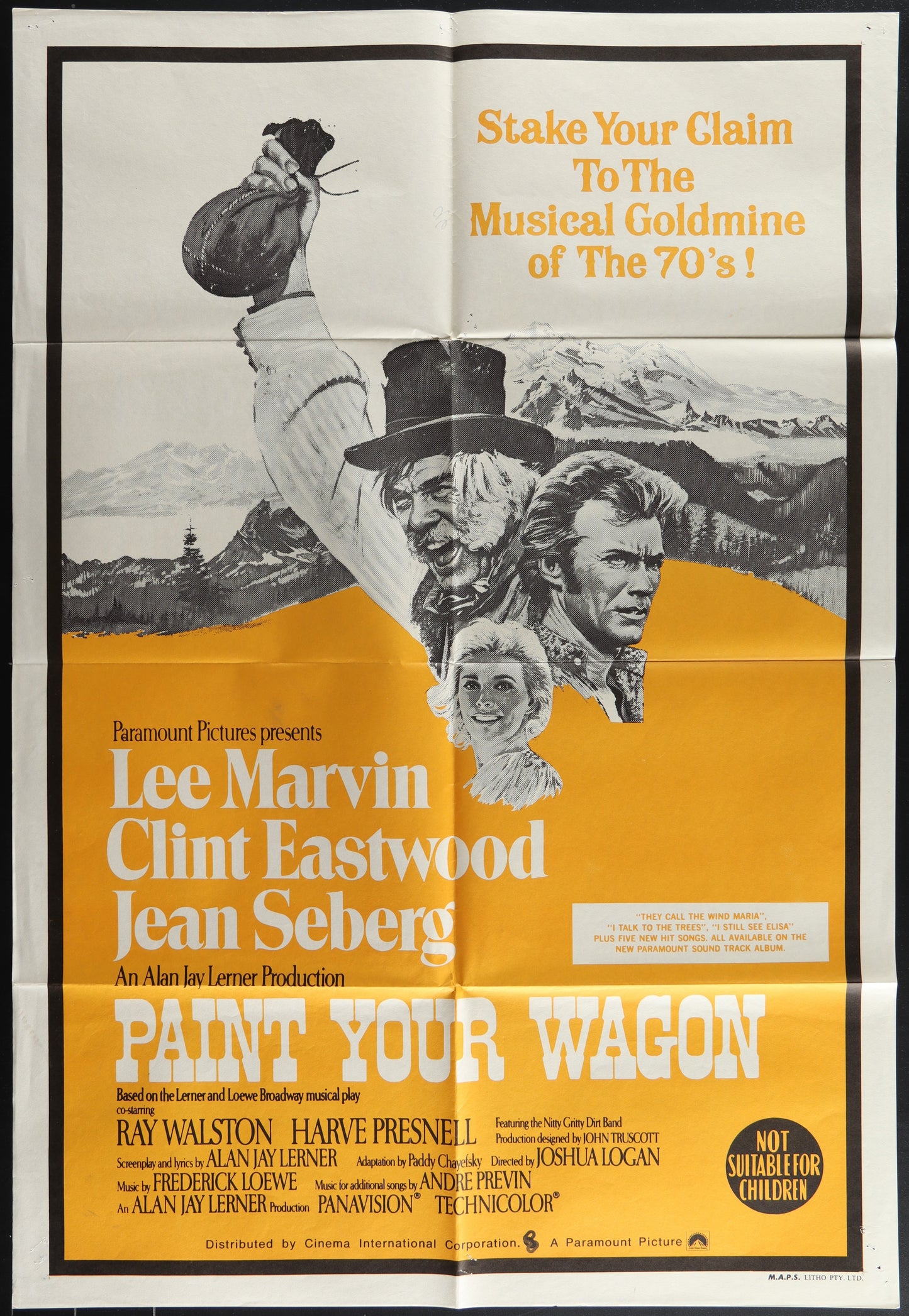 Paint Your Wagon (1970s RR) Original Australian One Sheet Movie Poster
