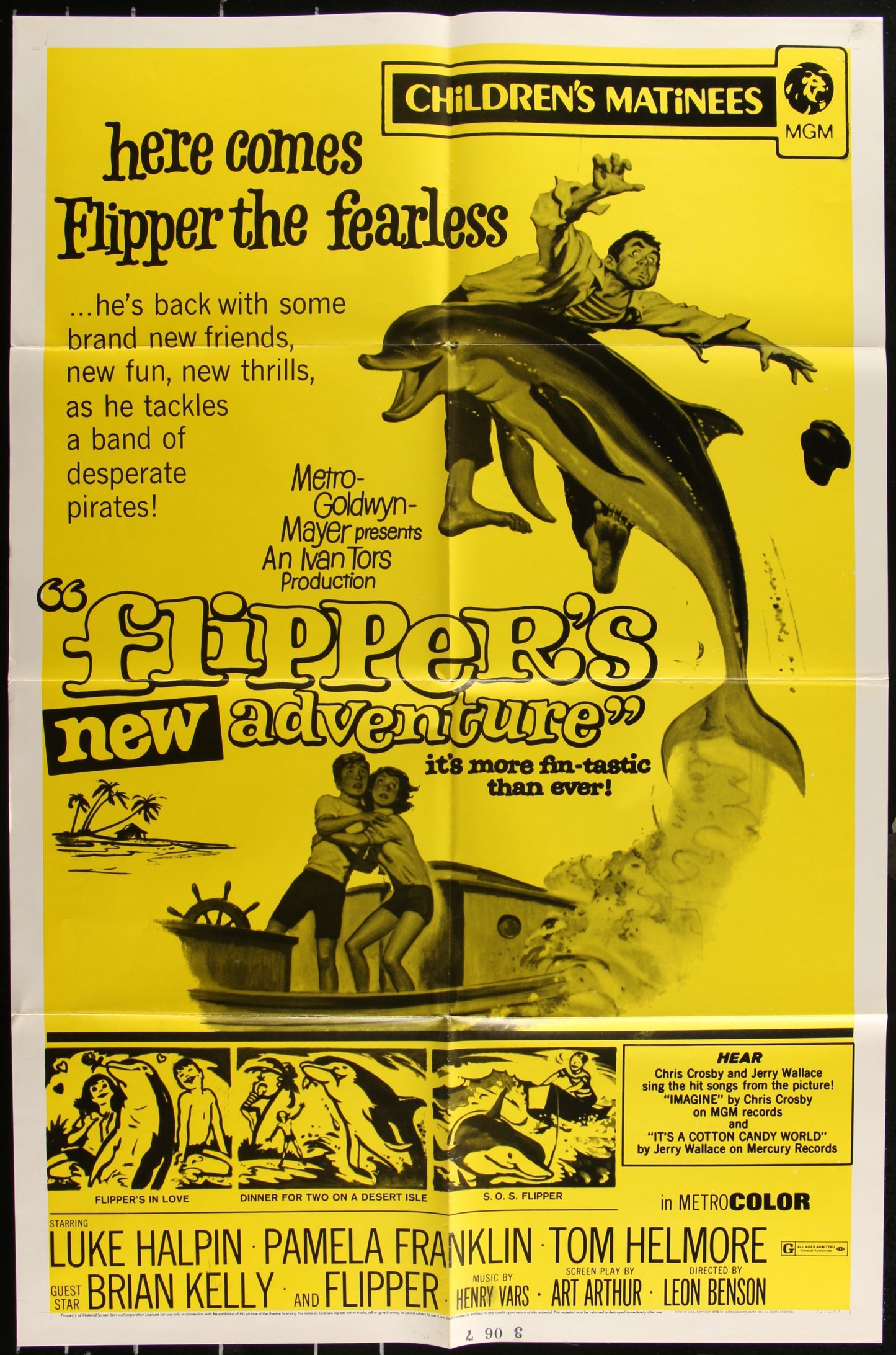 Flipper's New Adventure (1972 RR) Original US One Sheet Movie Poster