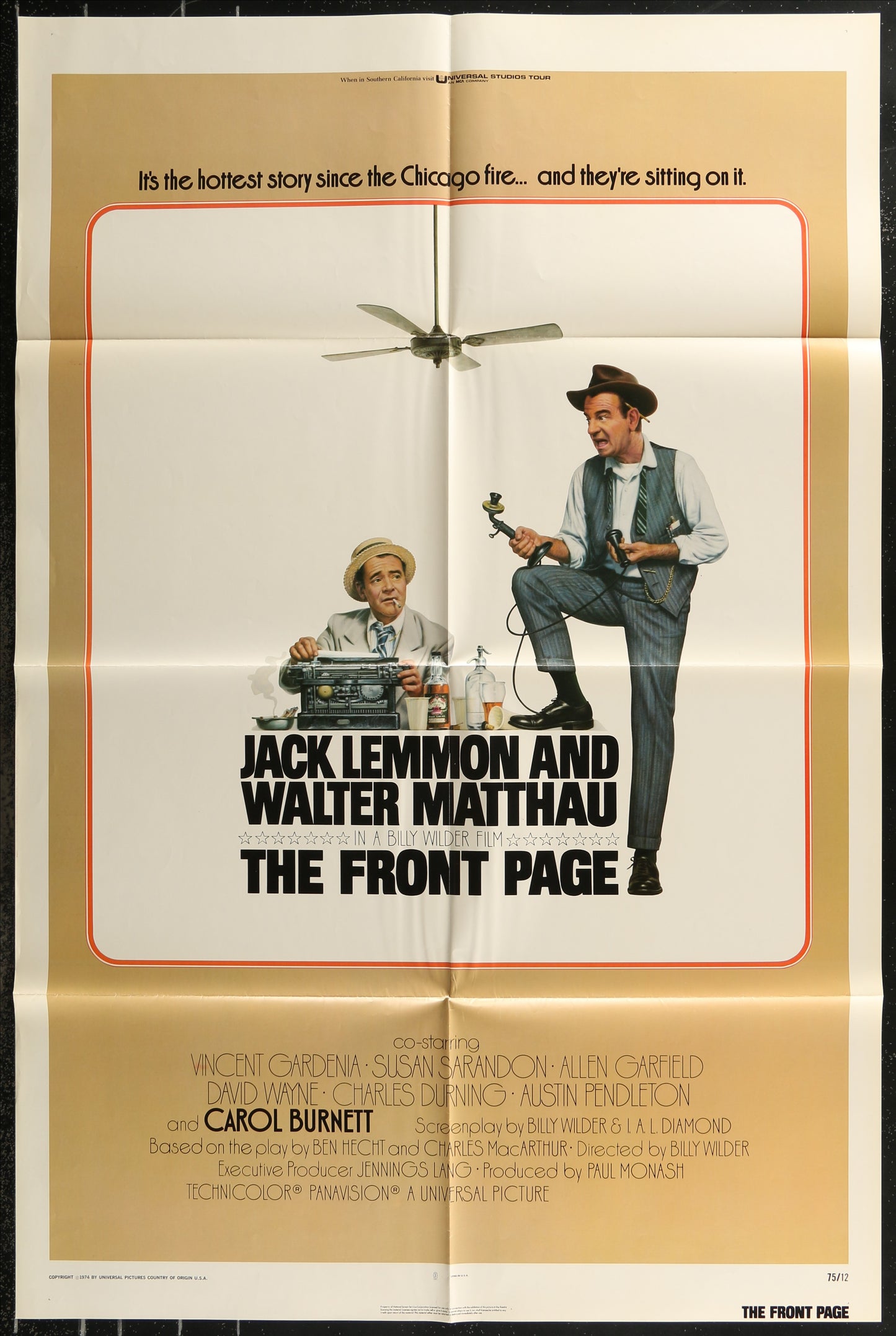 The Front Page (1975) Original US One Sheet Movie Poster