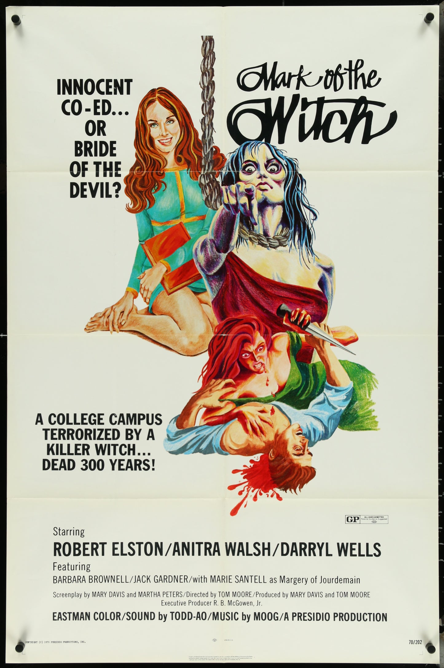 Mark Of the Witch (1970) Original US One Sheet Movie Poster