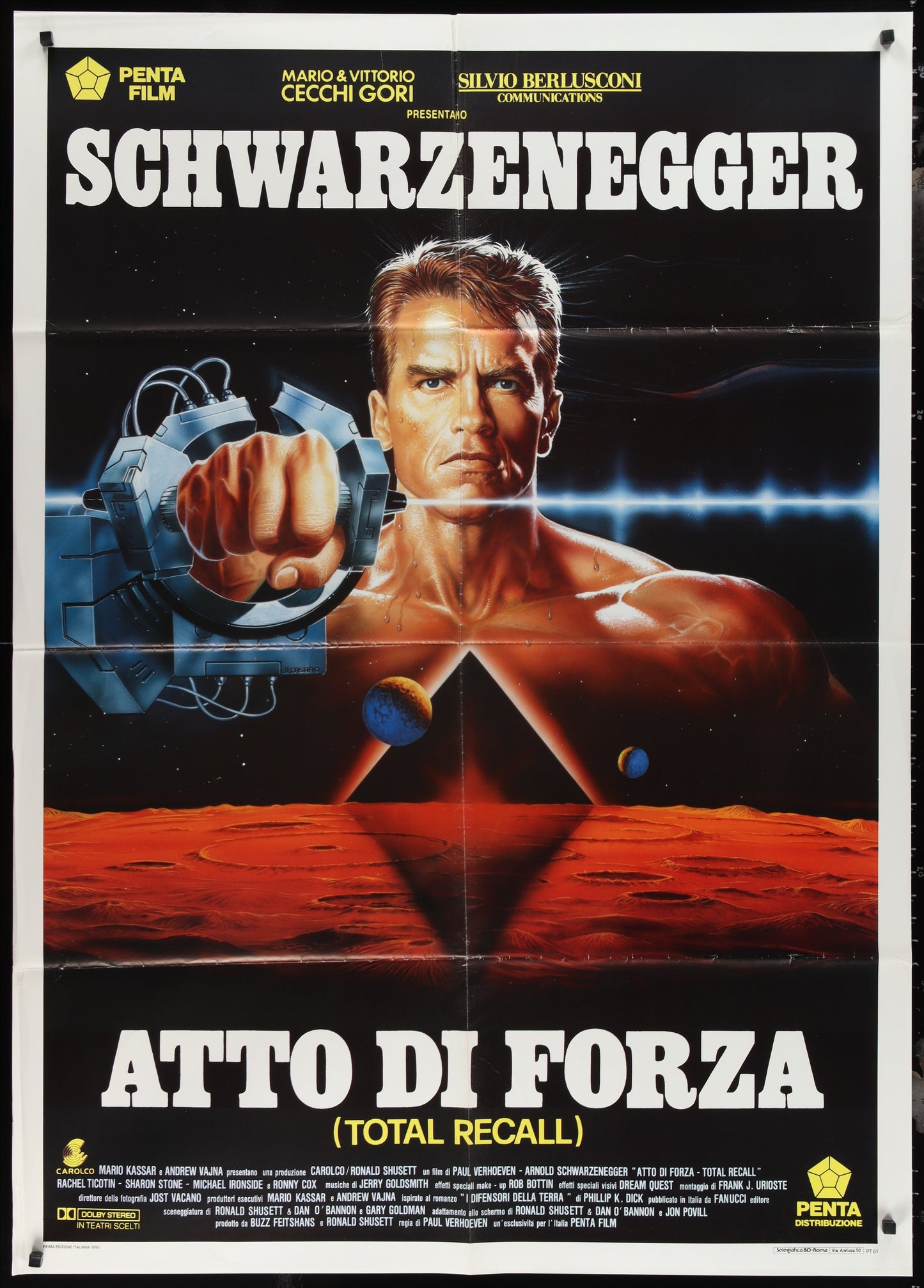 Total Recall (1990) Original Italian One Panel Movie Poster