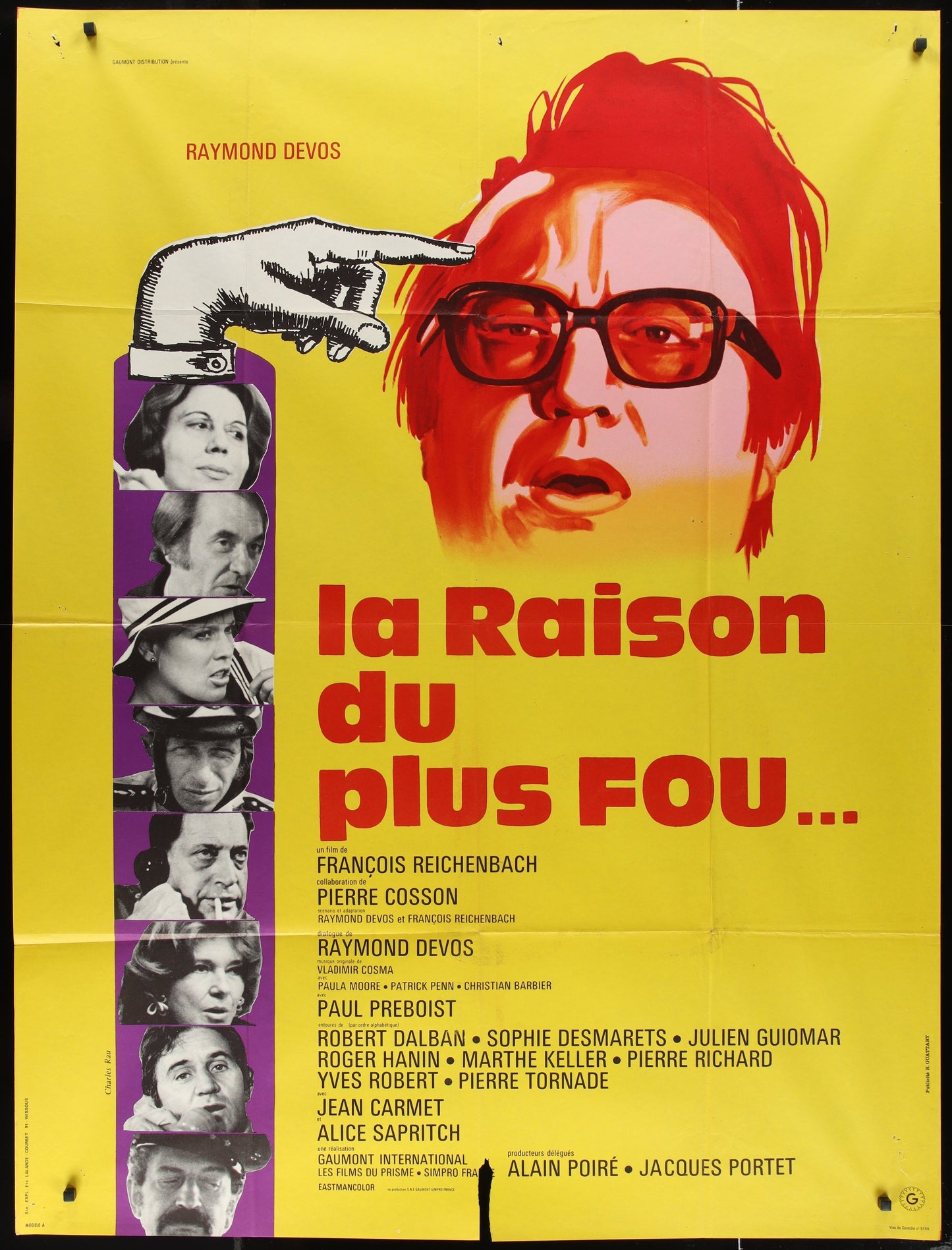 La Raison Du Plus Fou... (1973) Original French Grande Movie Poster