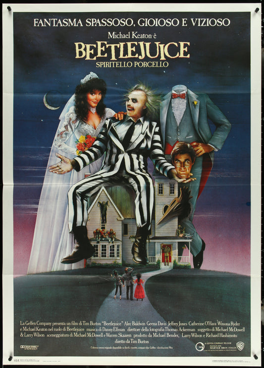 Beetlejuice (1988) Original Italian One Panel Movie Poster