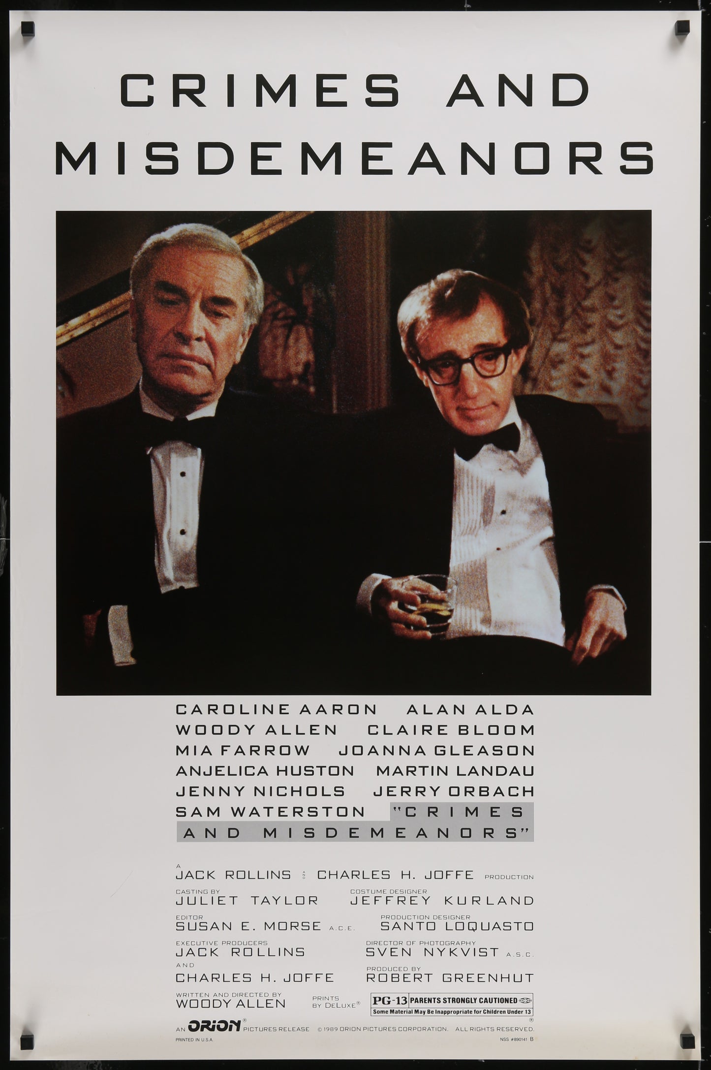 Crimes And Misdemeanors (1989) Original US One Sheet Movie Poster