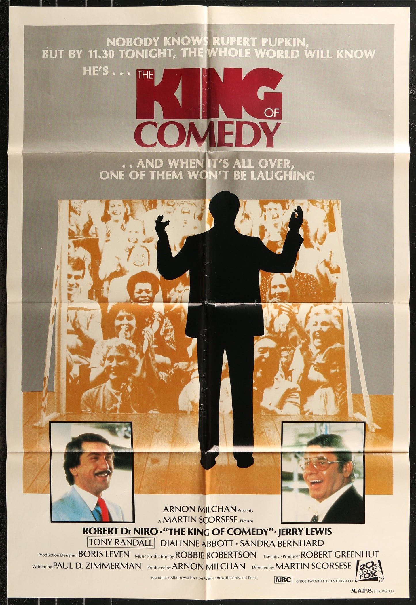 The King Of Comedy (1983) Original Australian One Sheet Movie Poster