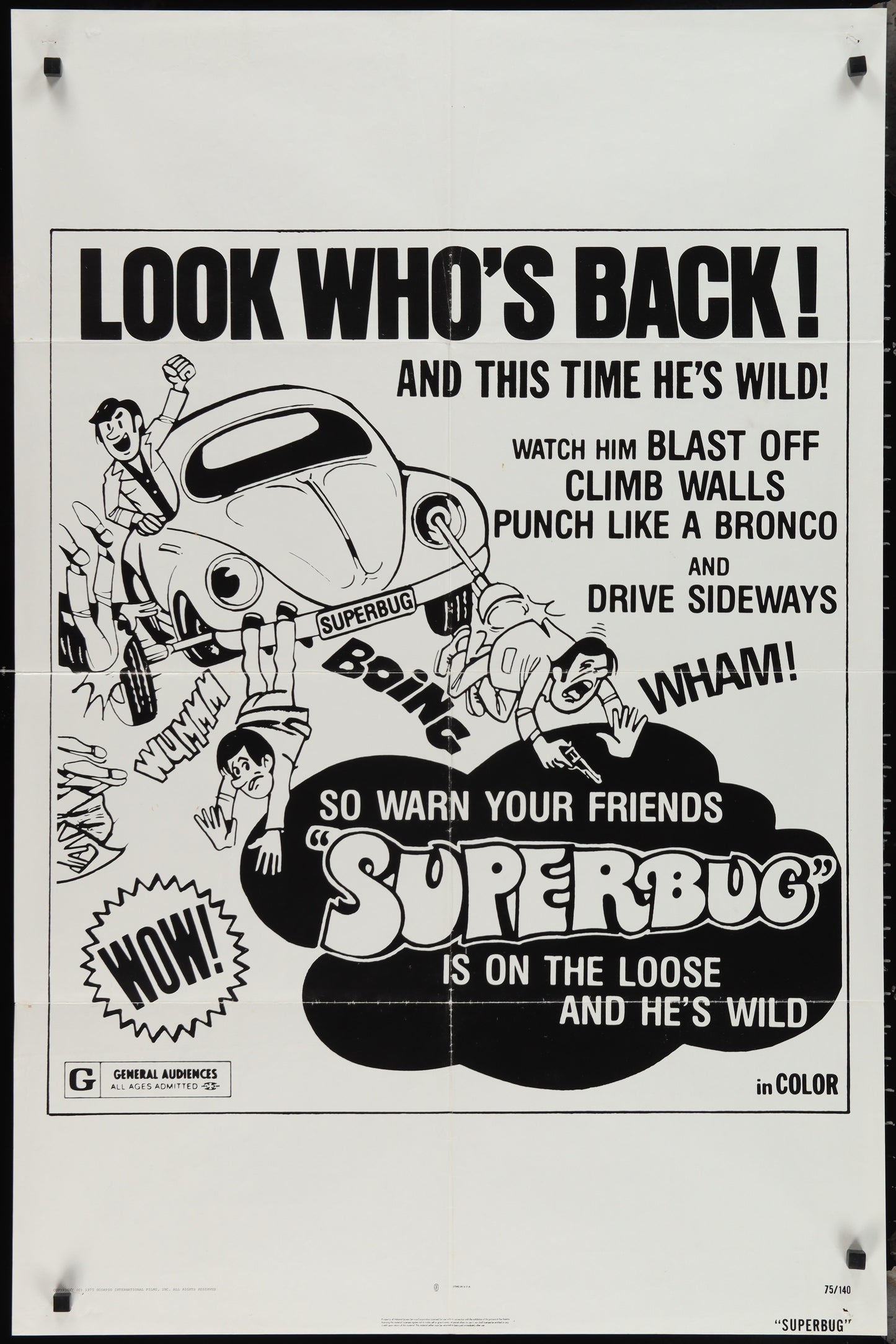 Superbug (1975 RR) Original US One Sheet Movie Poster