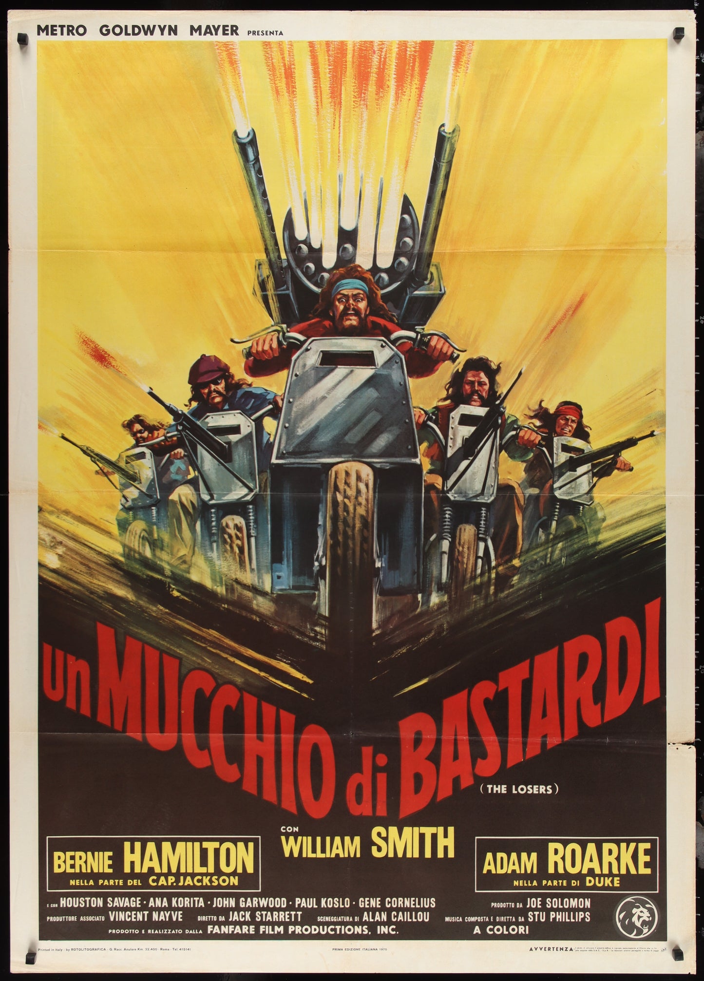 The Losers (1970) Original Italian One Panel Movie Poster