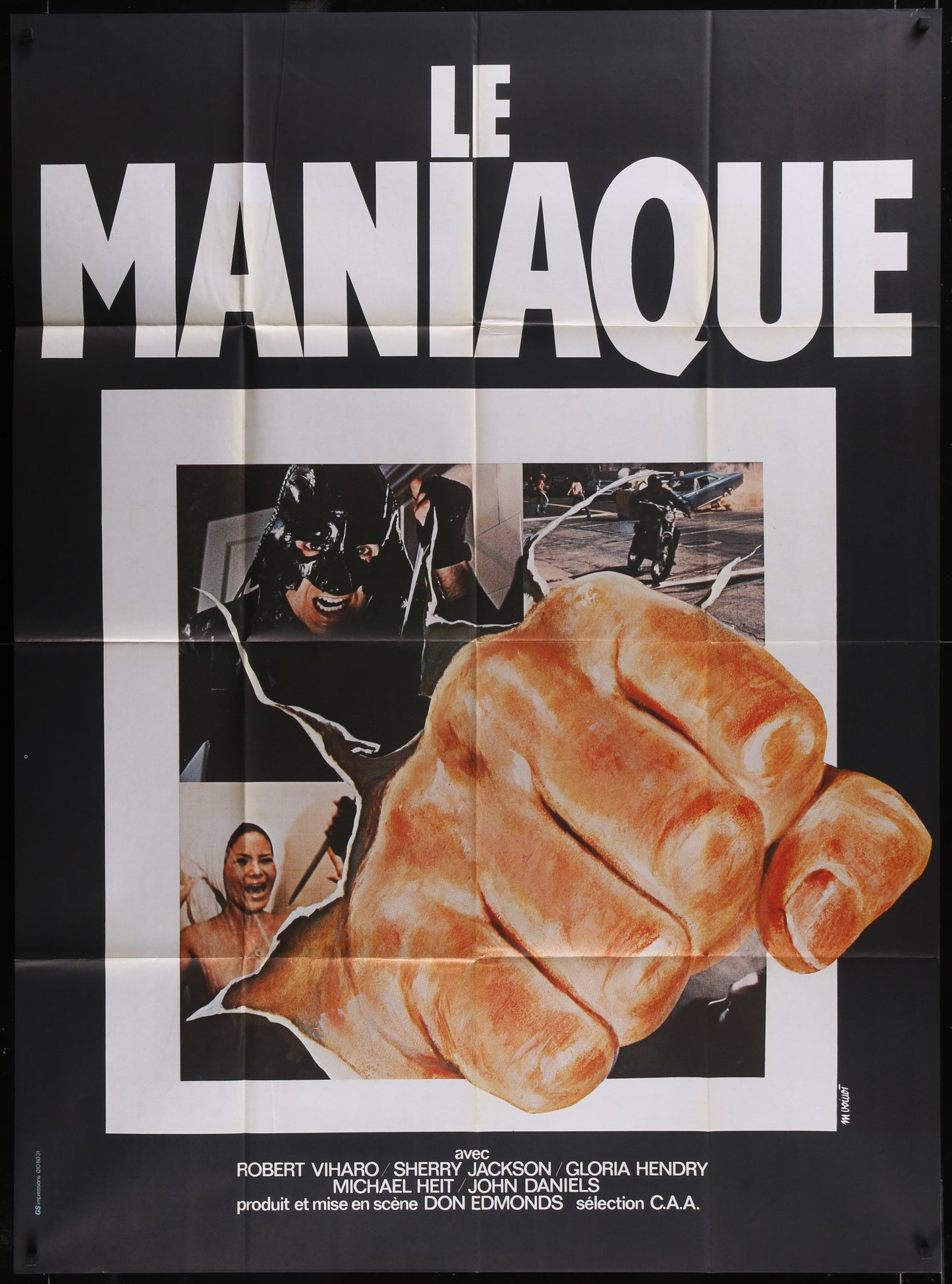 La Maniaque (1977) Original French One Panel Movie Poster