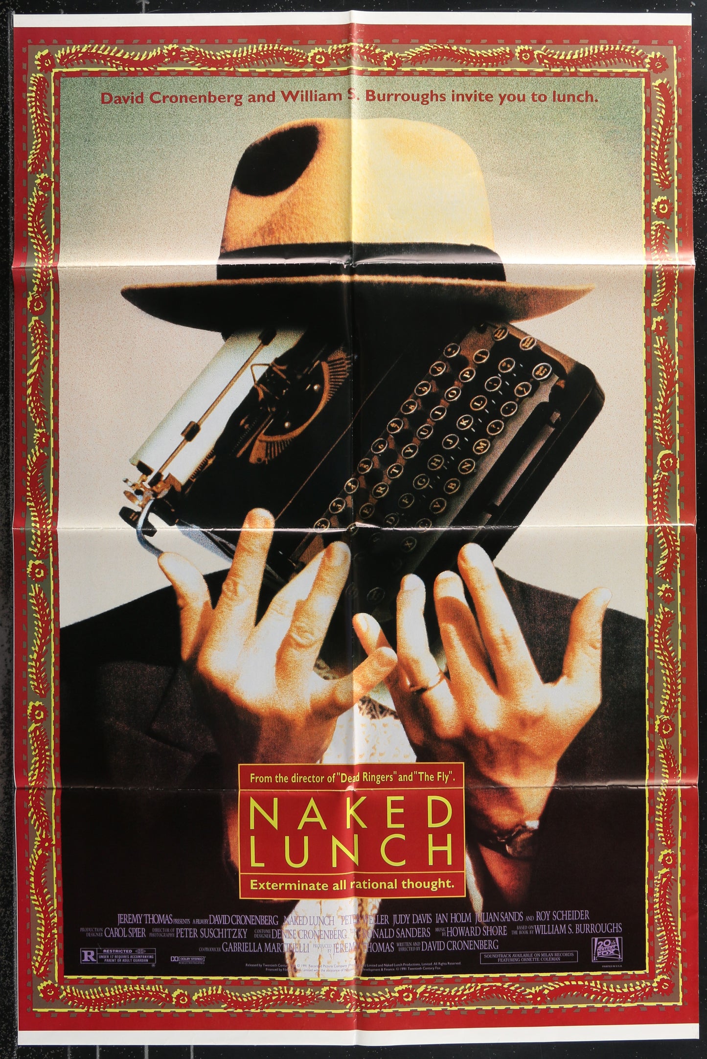 Naked Lunch (1991) Original US One Sheet Movie Poster