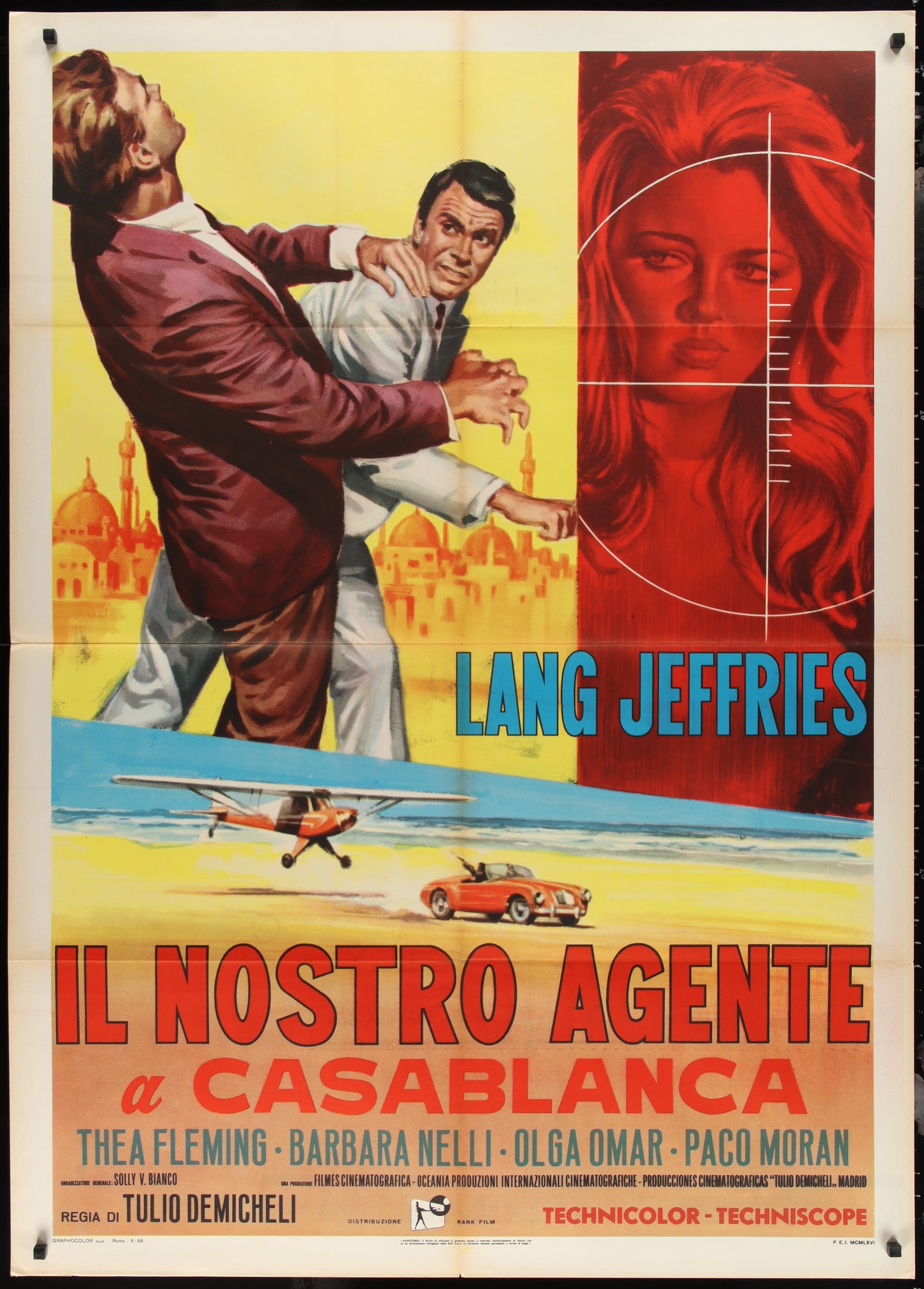 Our Man In Casablanca (1966) Original Italian One Panel Movie Poster