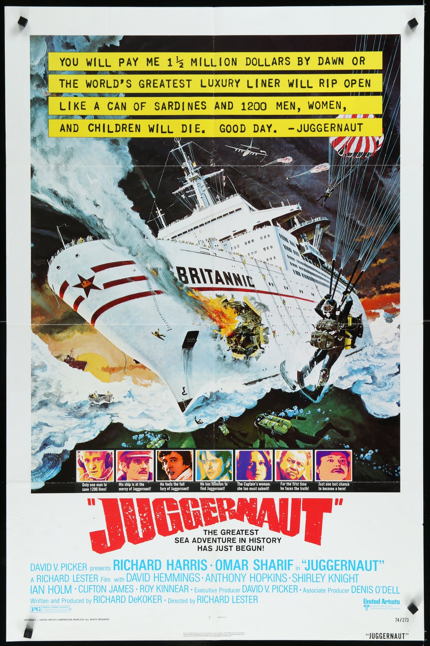 Juggernaut (1974) Original US One Sheet Movie Poster