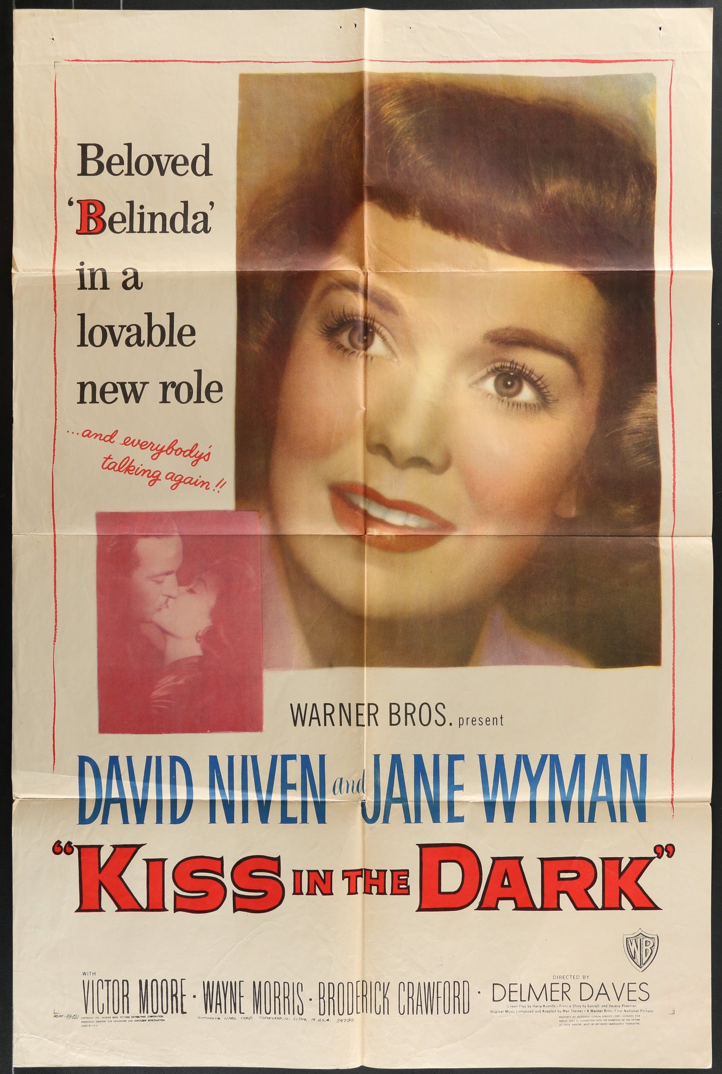 Kiss In The Dark (1949) Original US One Sheet Movie Poster