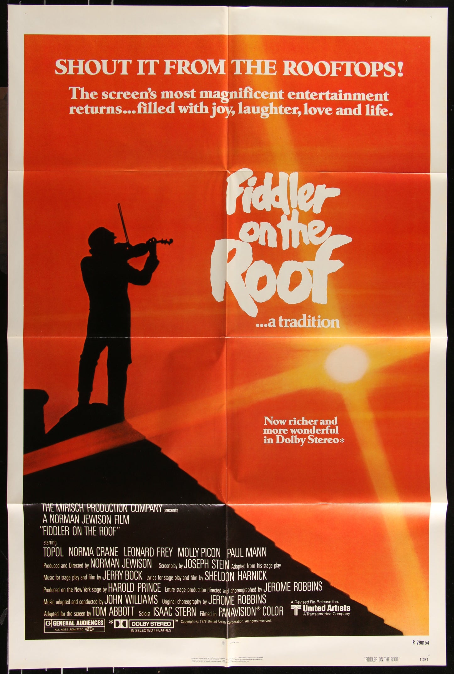 Fiddler On The Roof (1979 RR) Original US One Sheet Movie Poster