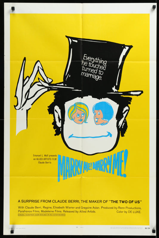 Marry Me! Marry Me! (1969) Original US One Sheet Movie Poster