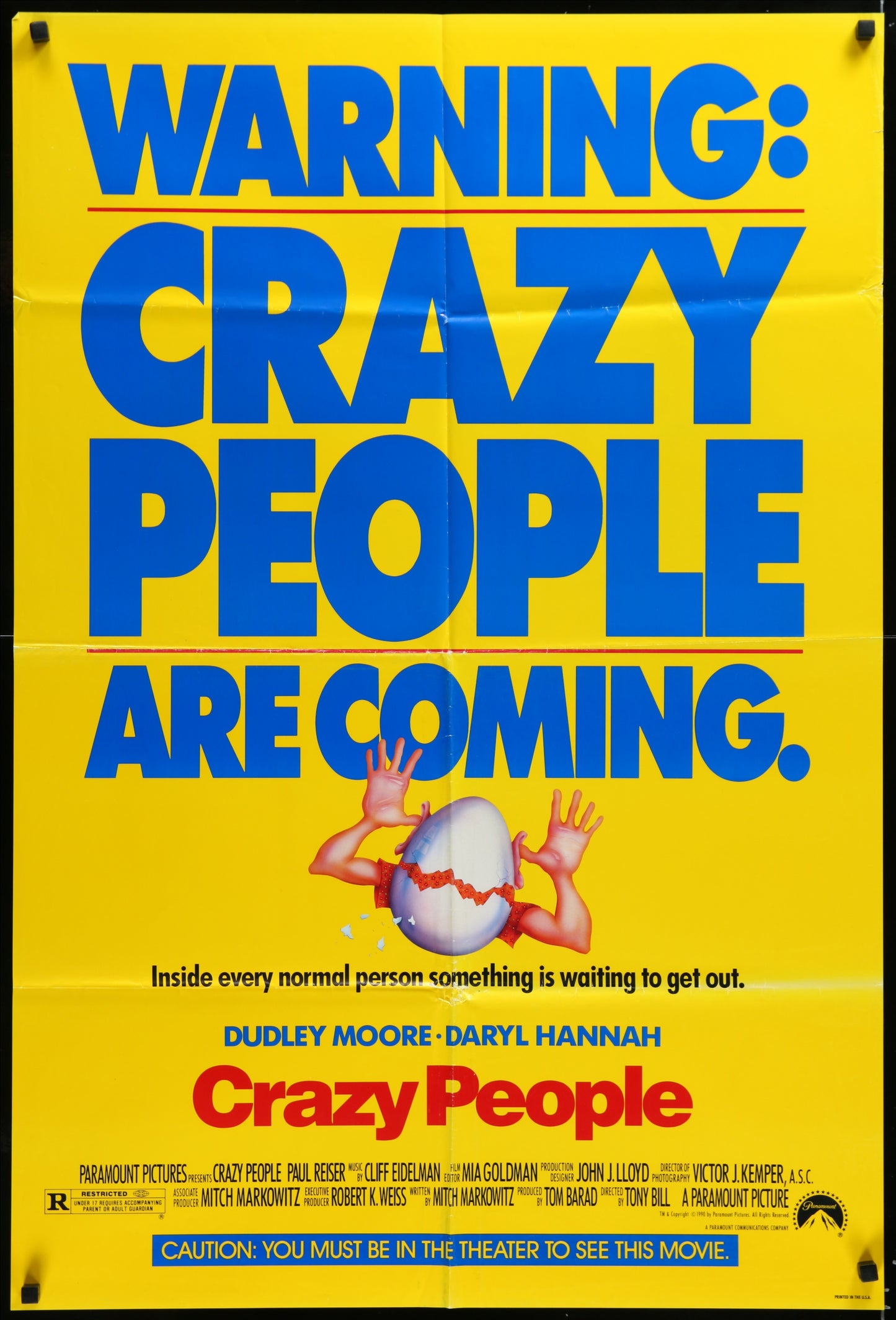 Crazy People (1990) Original IS One Sheet Movie Poster