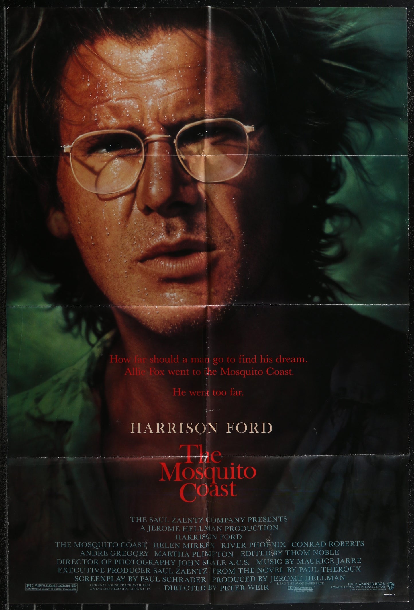 The Mosquito Coast (1986) Original US One Sheet Movie Poster