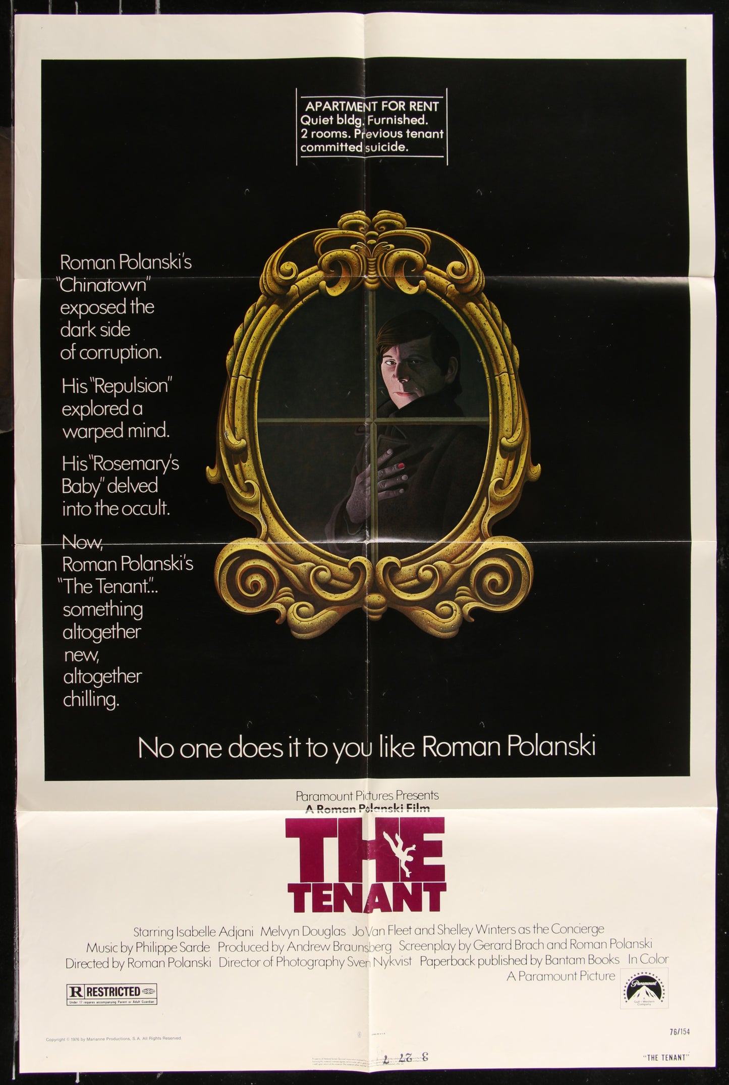 The Tenant (1976) Original US One Sheet Movie Poster