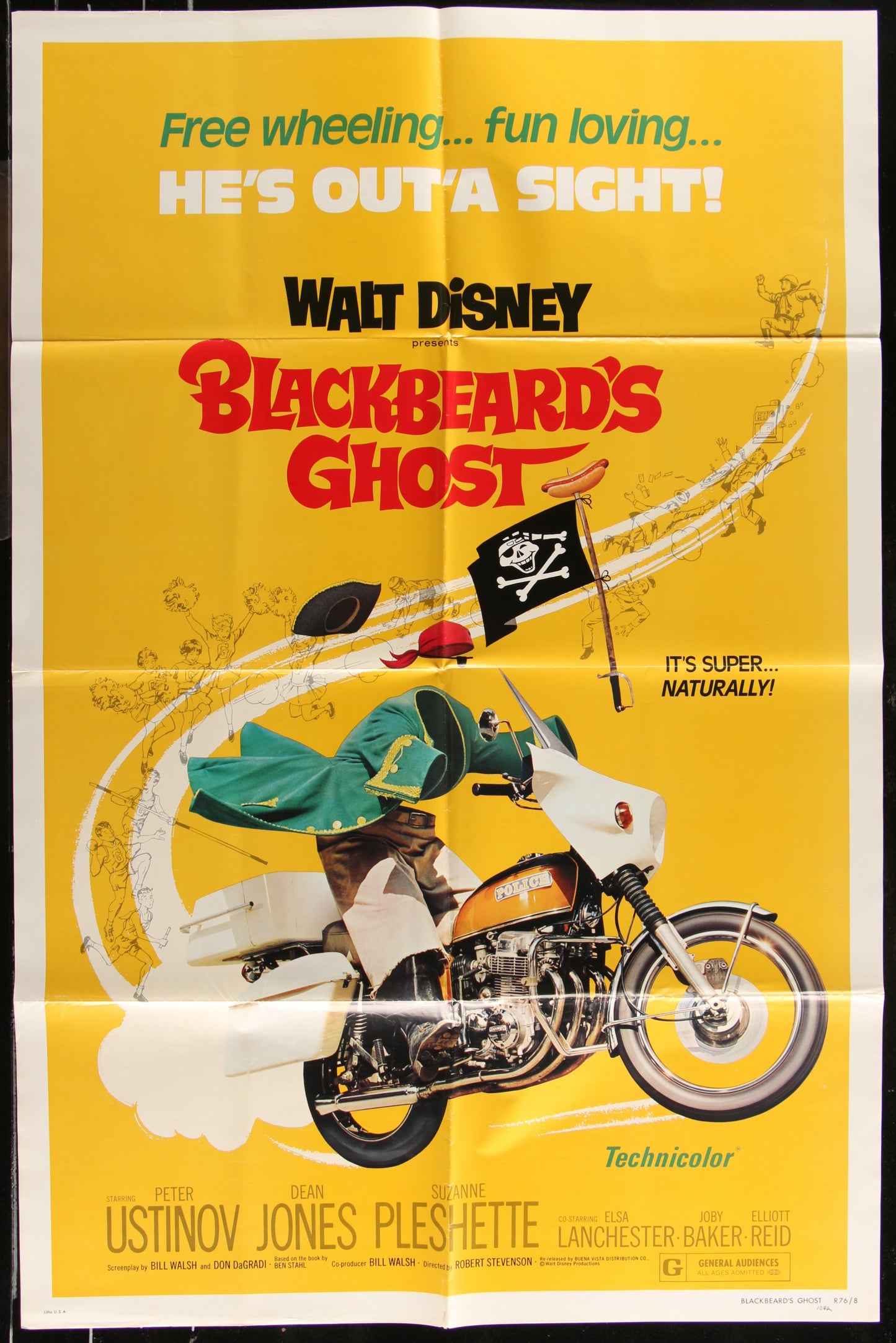 Blackbeard's Ghost (1976 RR) Original US One Sheet Movie Poster