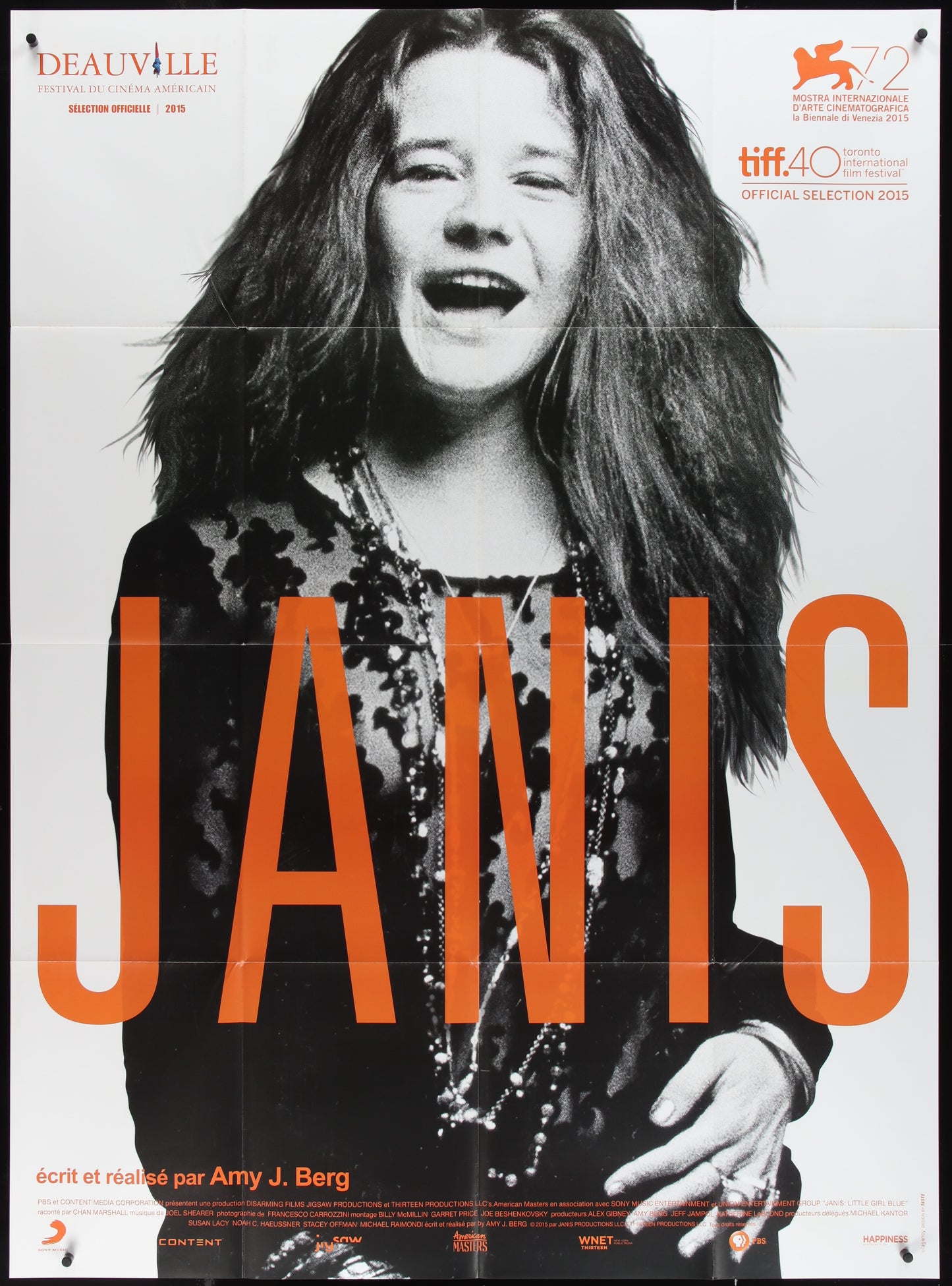 Janis (2016) Original French One Panel Movie Poster- Janis Joplin