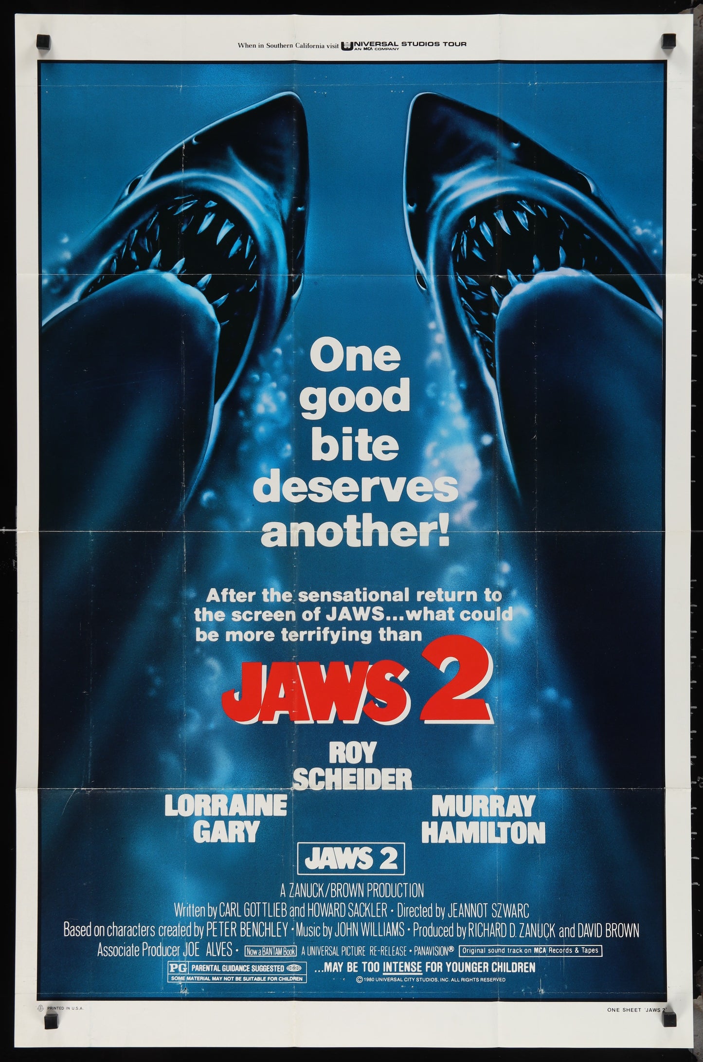 Jaws 2 (1980 Re-Release) Original US One Sheet Movie Poster