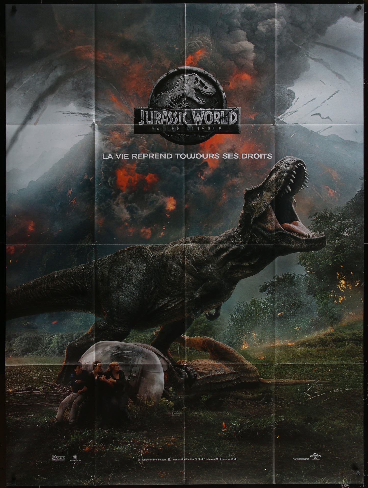 Jurassic World: Fallen Kingdom (2018) Original French Grande Teaser Movie Poster 117 x 157 cm