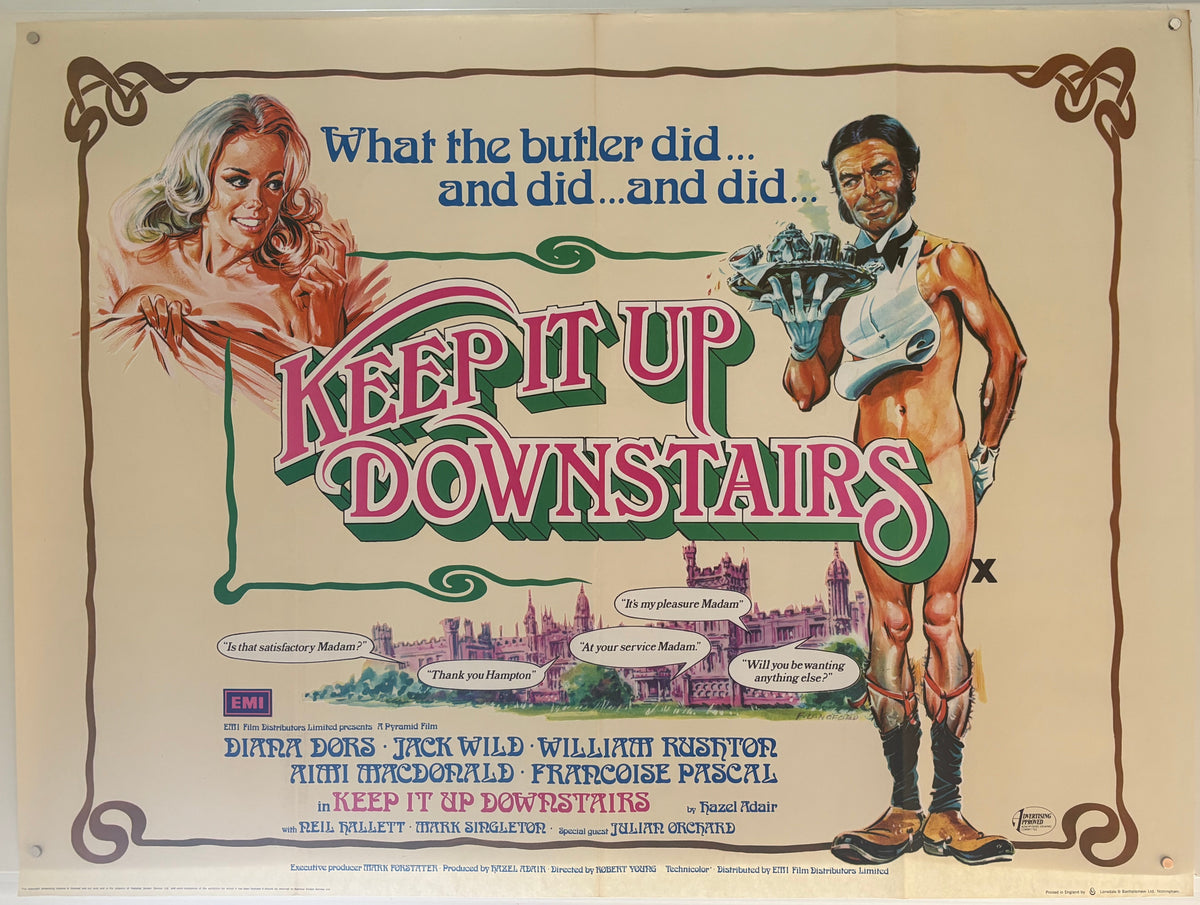 Keep It Up Downstairs (1976) Original UK Quad Movie Poster