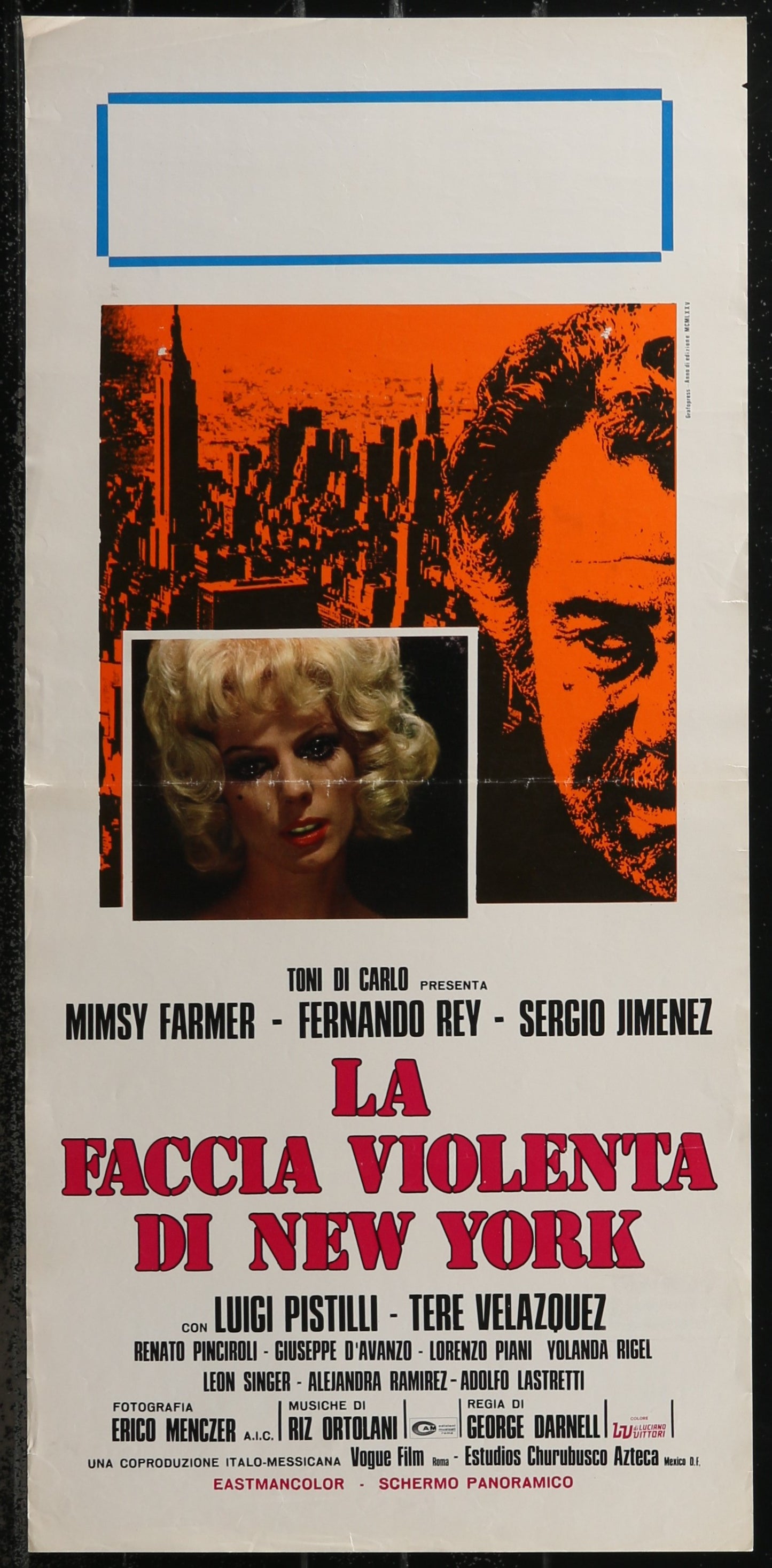 La Faccia Violenta Di New York (1973) Original Italian Locandina Movie Poster
