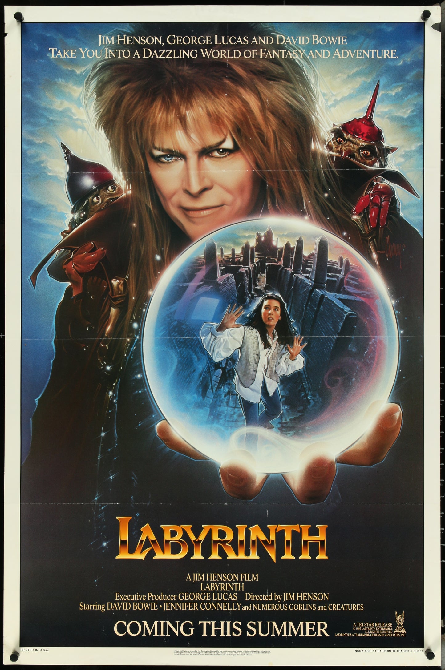 Labyrinth (1986) Original US One Sheet. Movie Poster