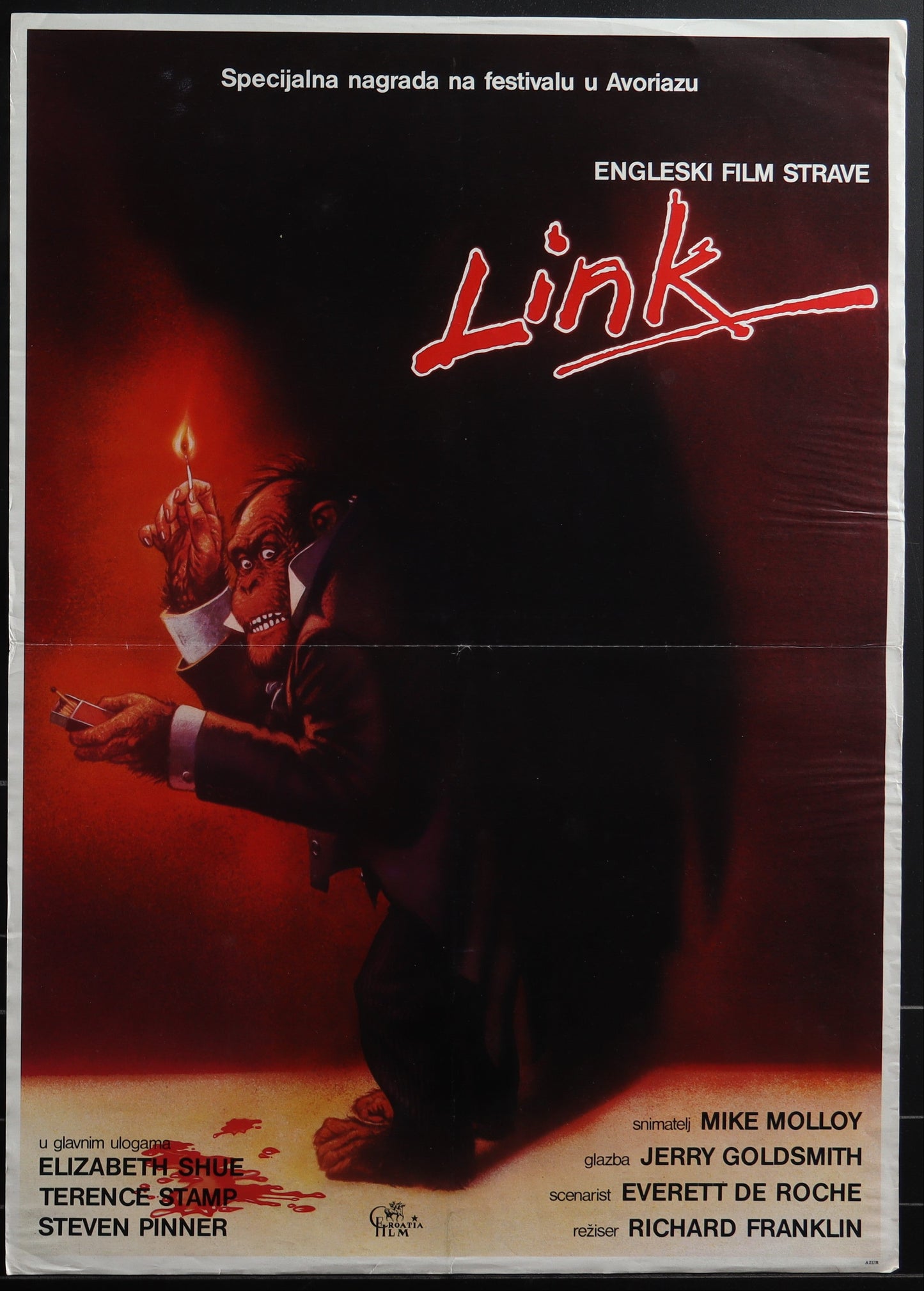 Link (1986) Original Yugoslav Movie Poster