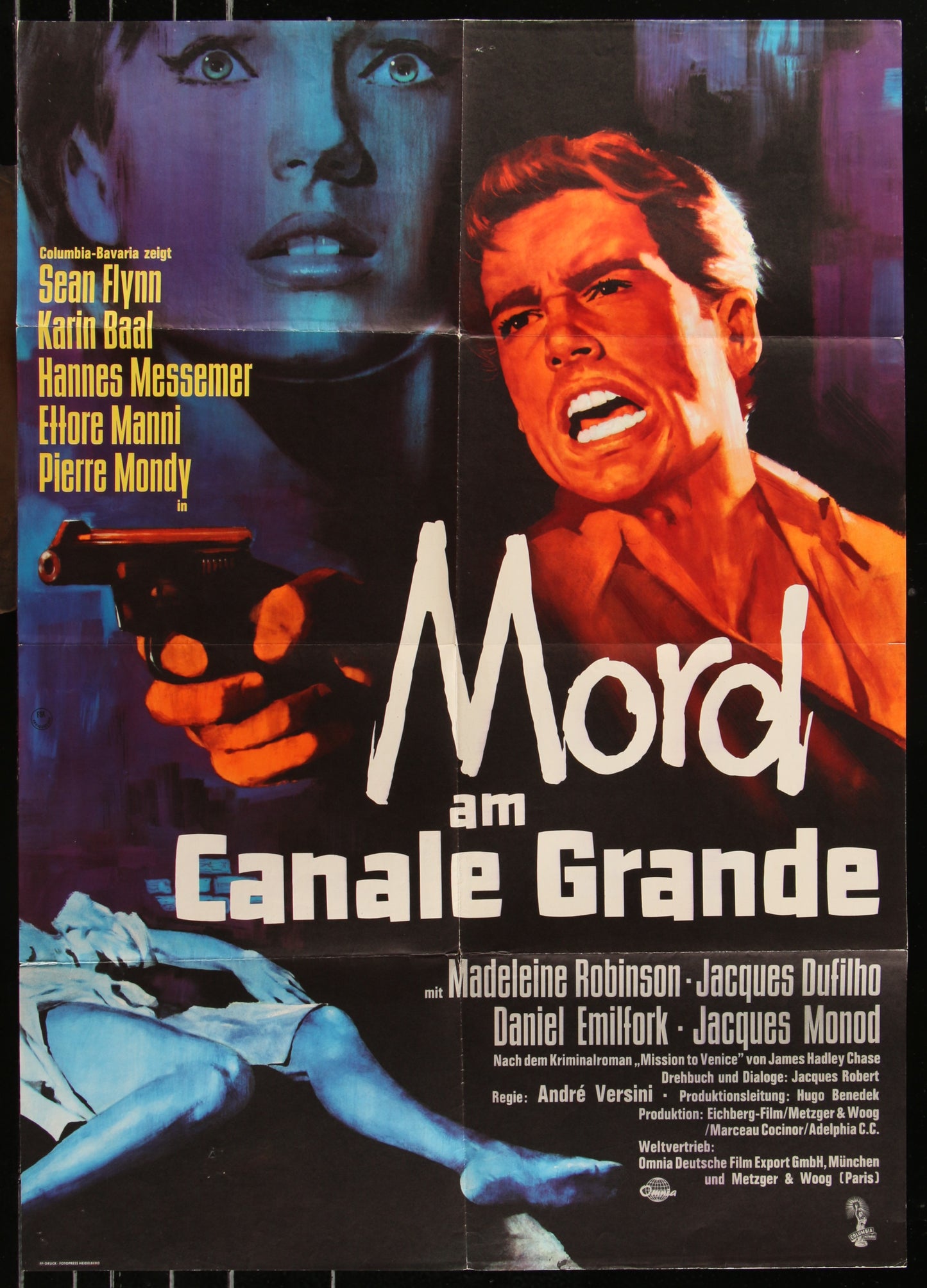 Mission To Venice (1964) Original German A1 Movie Poster 23 x 33
