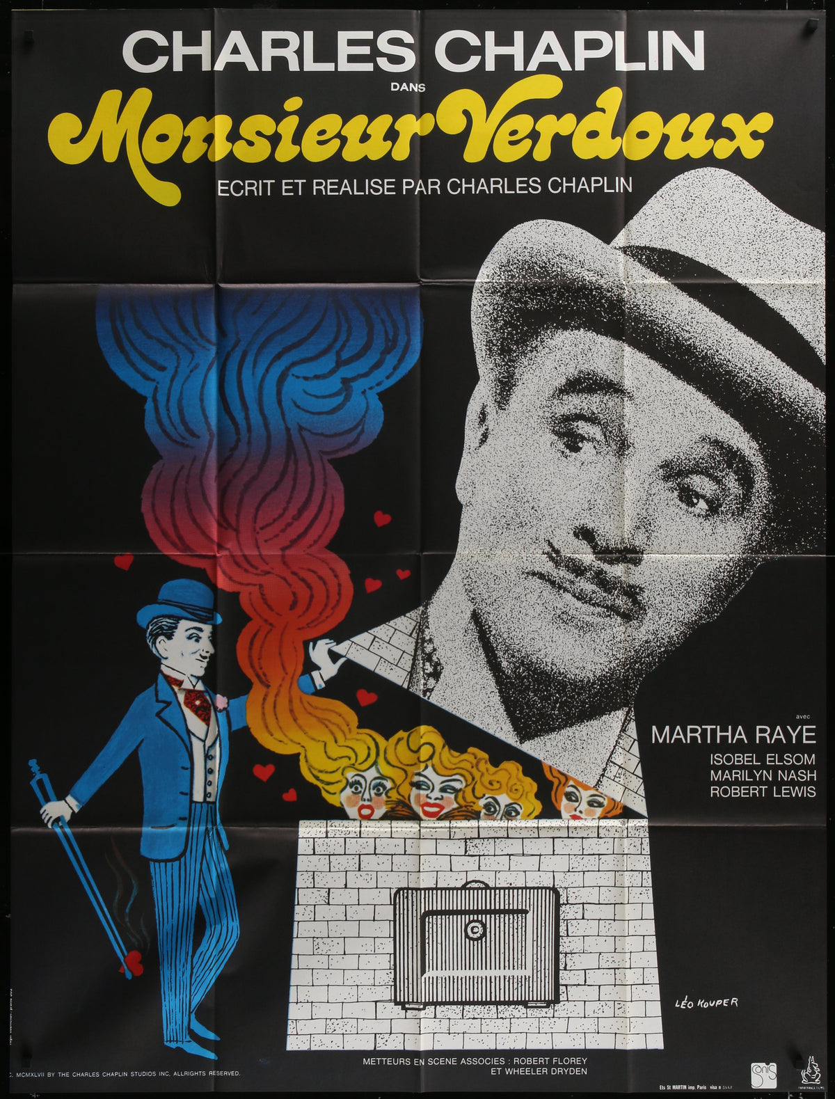 Monsieur Verdoux (1973 RR) Original French Grande Movie Poster